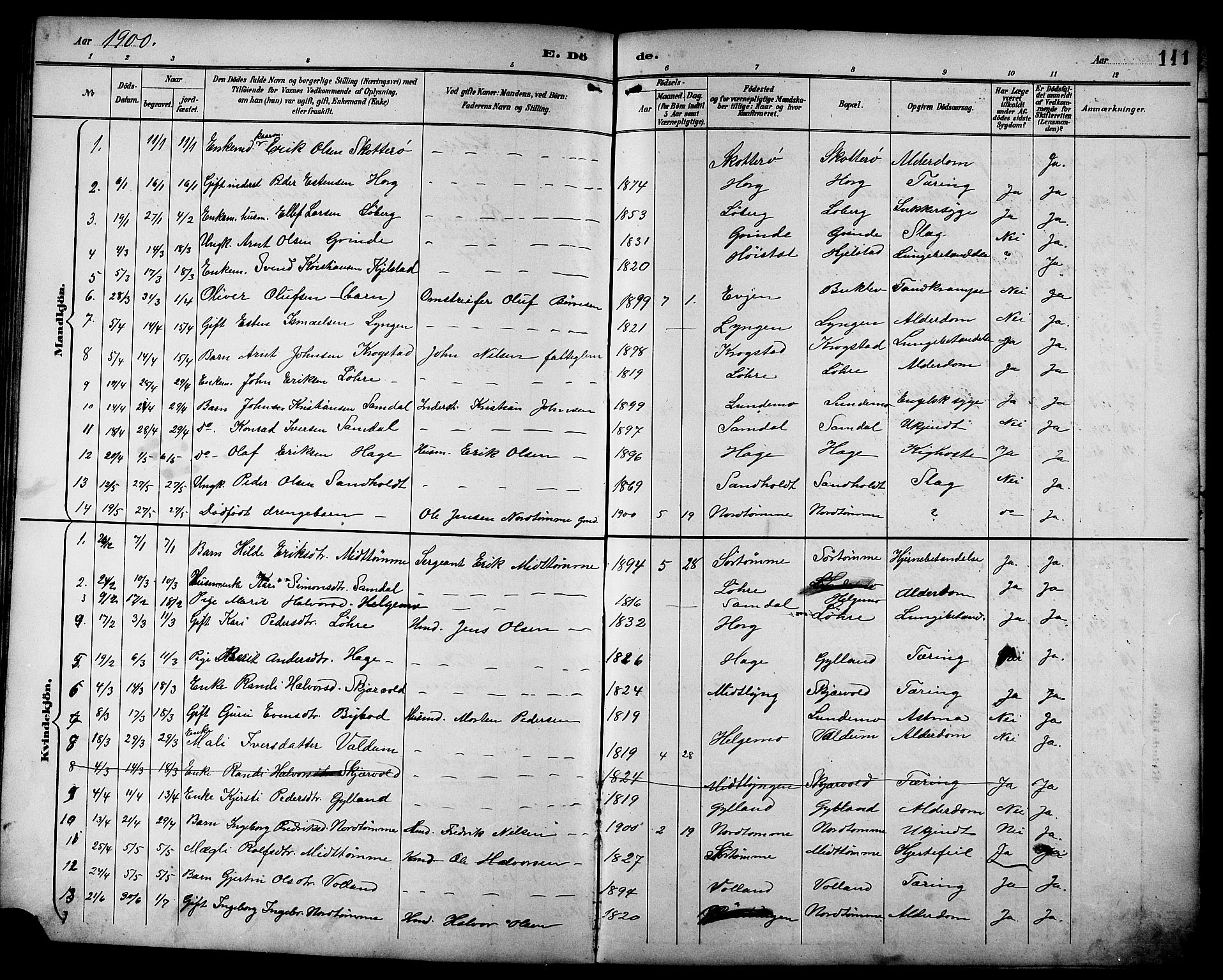 Ministerialprotokoller, klokkerbøker og fødselsregistre - Sør-Trøndelag, SAT/A-1456/692/L1111: Parish register (copy) no. 692C06, 1890-1904, p. 141