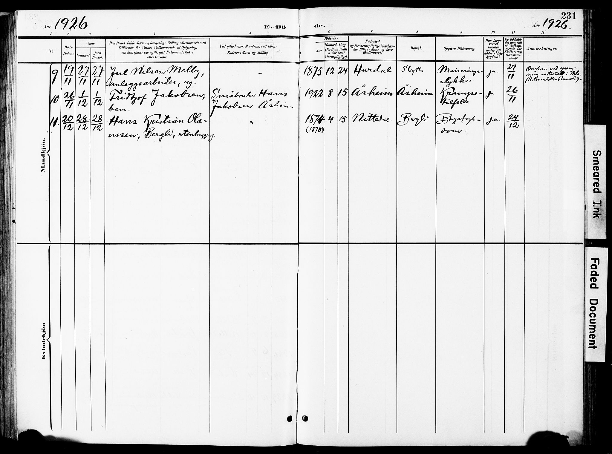 Nittedal prestekontor Kirkebøker, SAO/A-10365a/F/Fa/L0008: Parish register (official) no. I 8, 1902-1926, p. 231