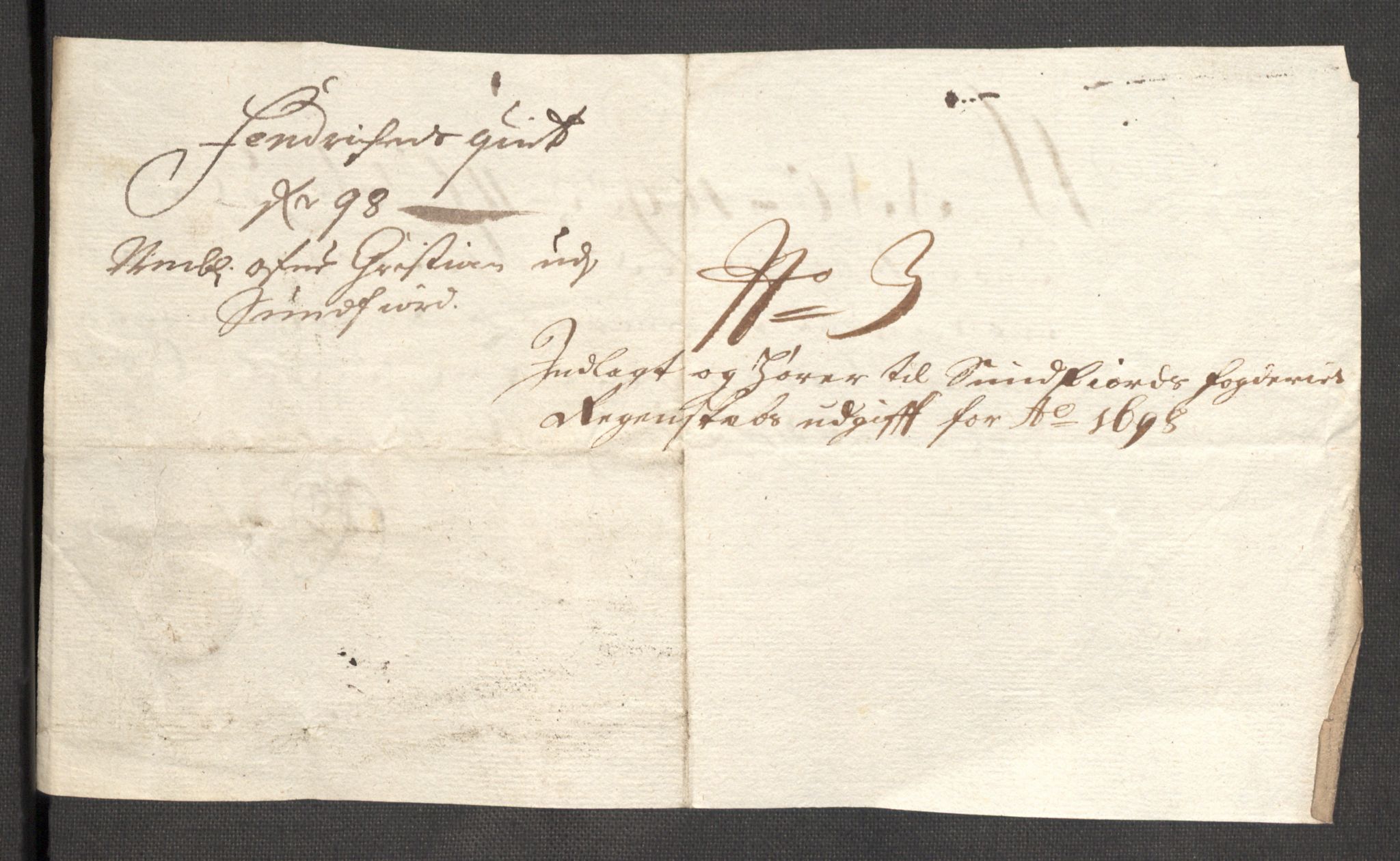 Rentekammeret inntil 1814, Reviderte regnskaper, Fogderegnskap, AV/RA-EA-4092/R53/L3423: Fogderegnskap Sunn- og Nordfjord, 1697-1698, p. 349