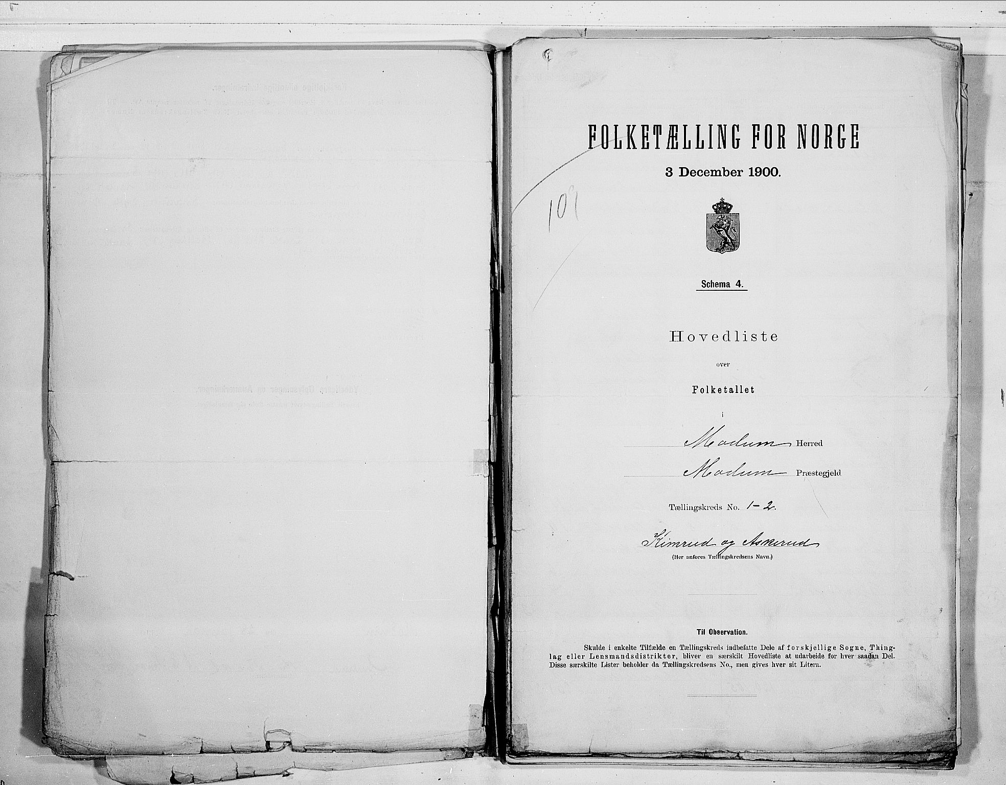 RA, 1900 census for Modum, 1900, p. 6