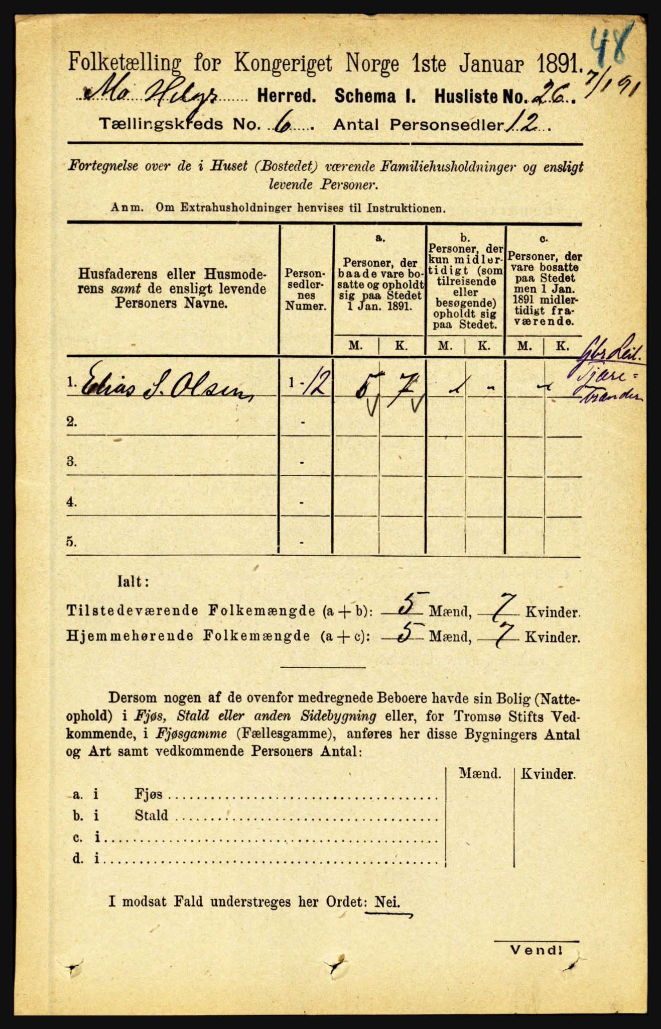 RA, 1891 census for 1833 Mo, 1891, p. 2190