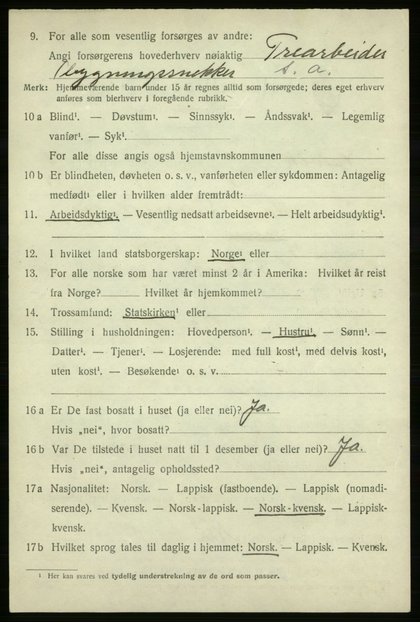 SATØ, 1920 census for Talvik, 1920, p. 4989