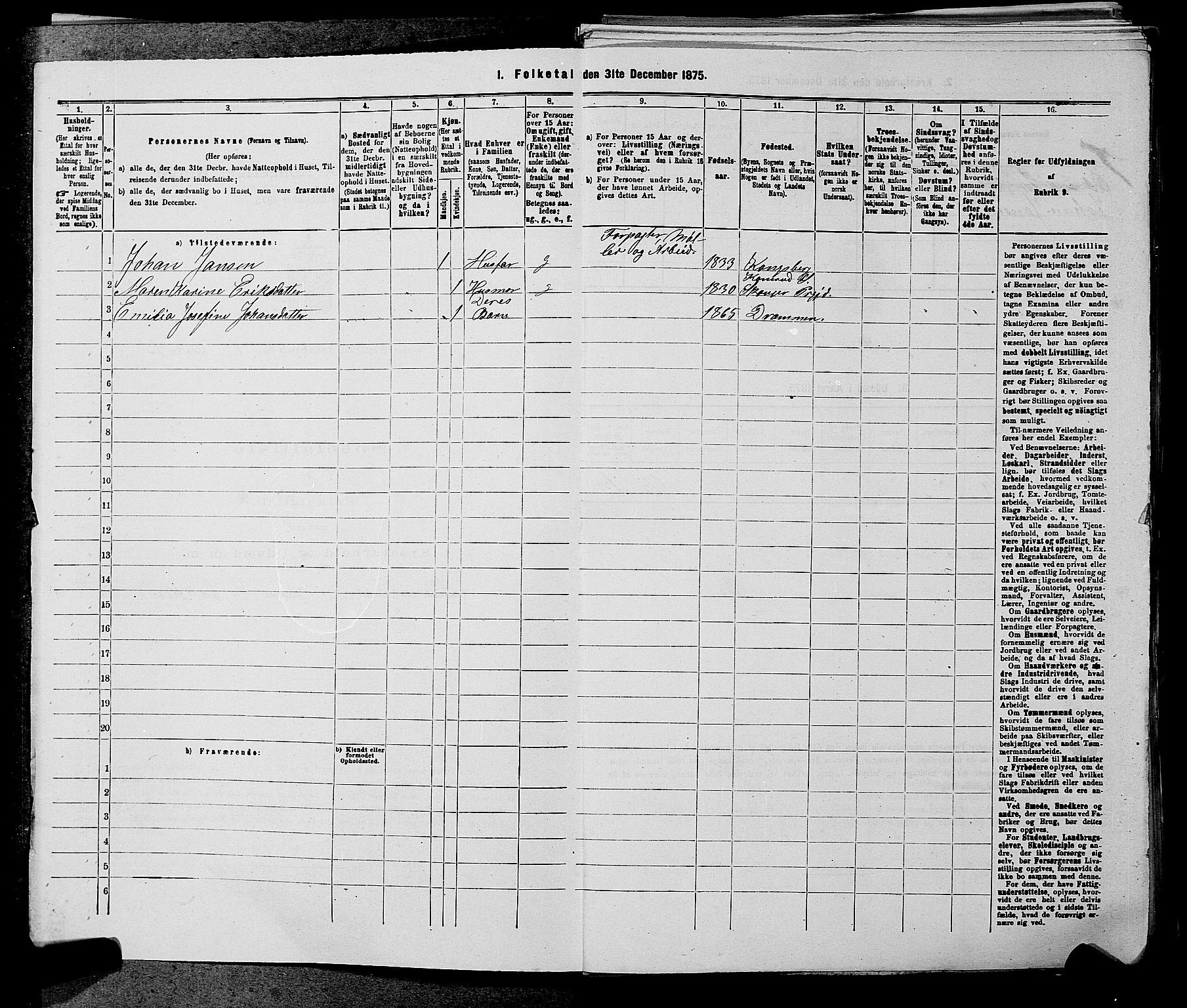 SAKO, 1875 census for 0712P Skoger, 1875, p. 833