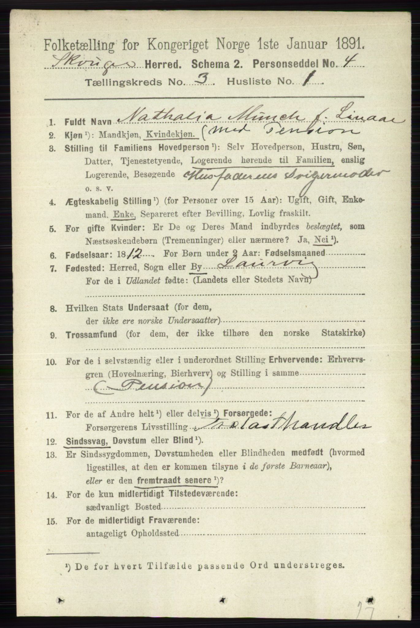 RA, 1891 census for 0712 Skoger, 1891, p. 1562