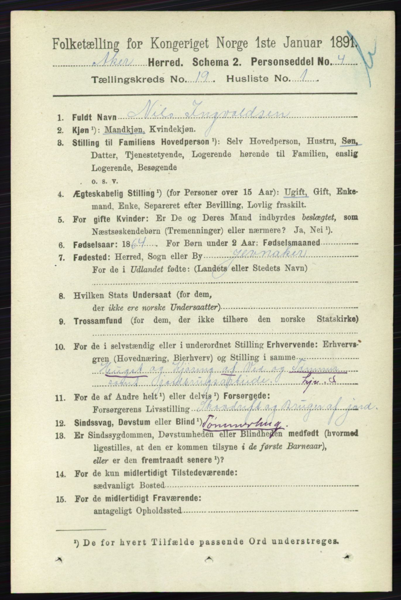 RA, 1891 census for 0218 Aker, 1891, p. 17770