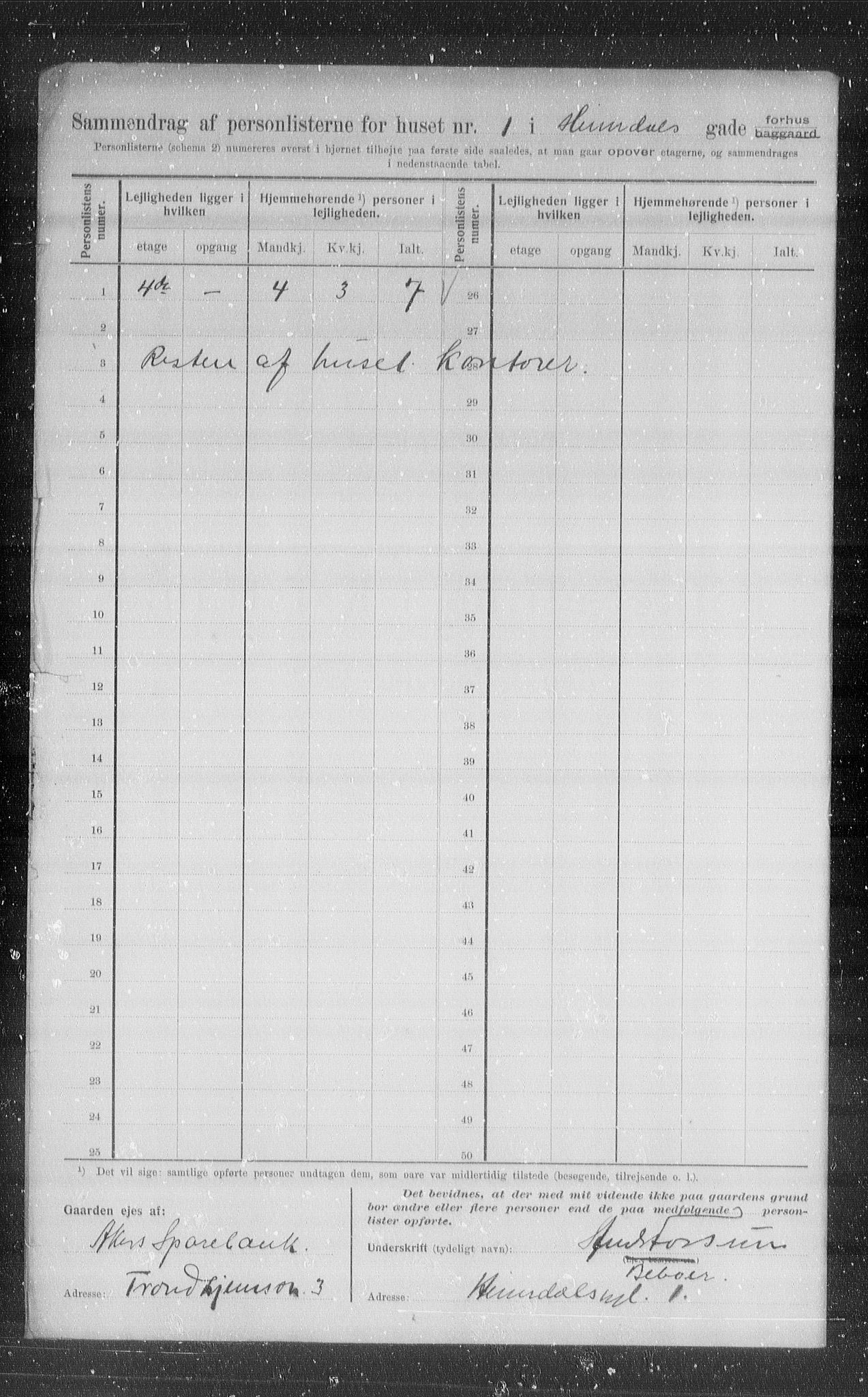 OBA, Municipal Census 1907 for Kristiania, 1907, p. 18889