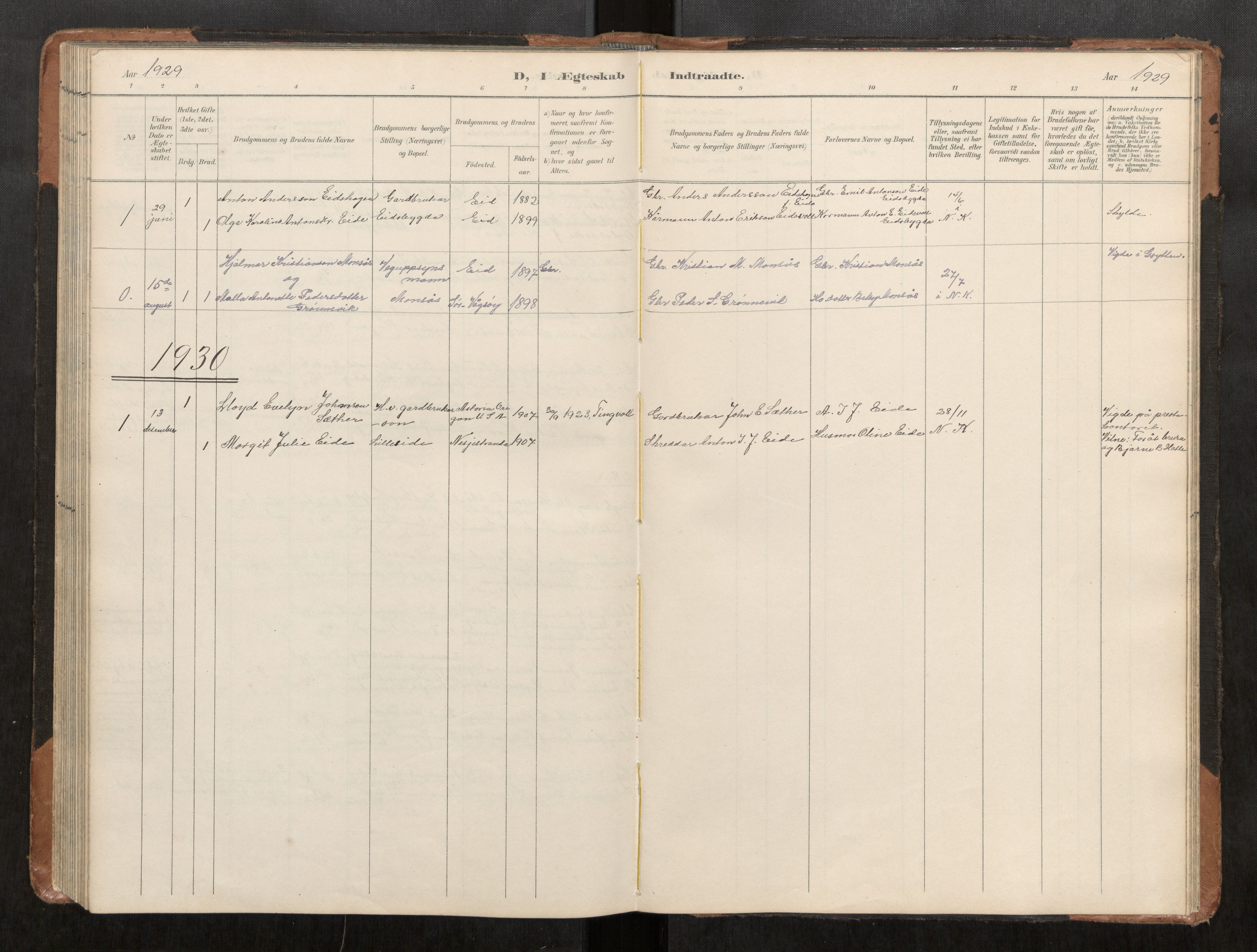 Ministerialprotokoller, klokkerbøker og fødselsregistre - Møre og Romsdal, AV/SAT-A-1454/542/L0561: Parish register (copy) no. 542C03, 1893-1931