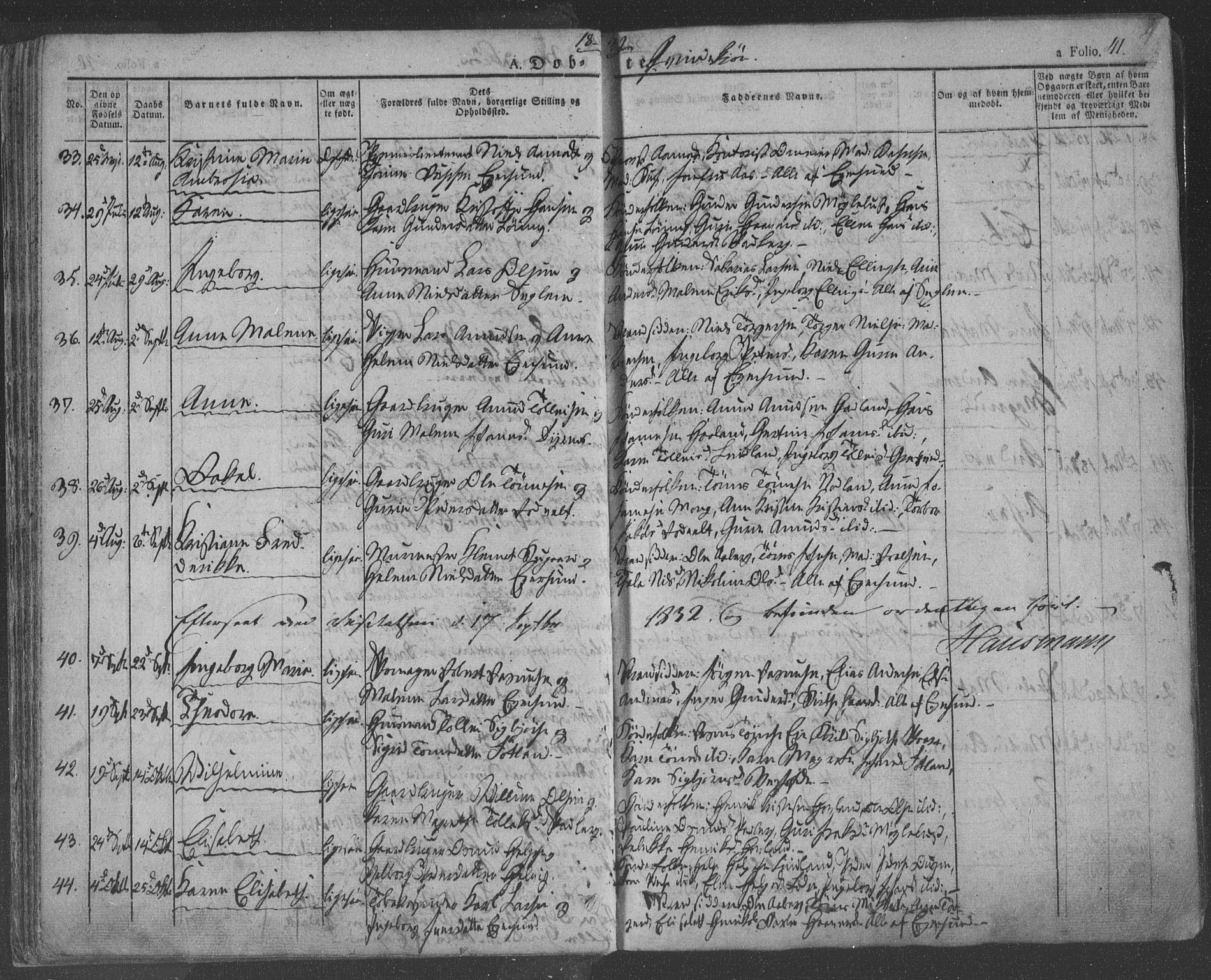 Eigersund sokneprestkontor, AV/SAST-A-101807/S08/L0009: Parish register (official) no. A 9, 1827-1850, p. 41