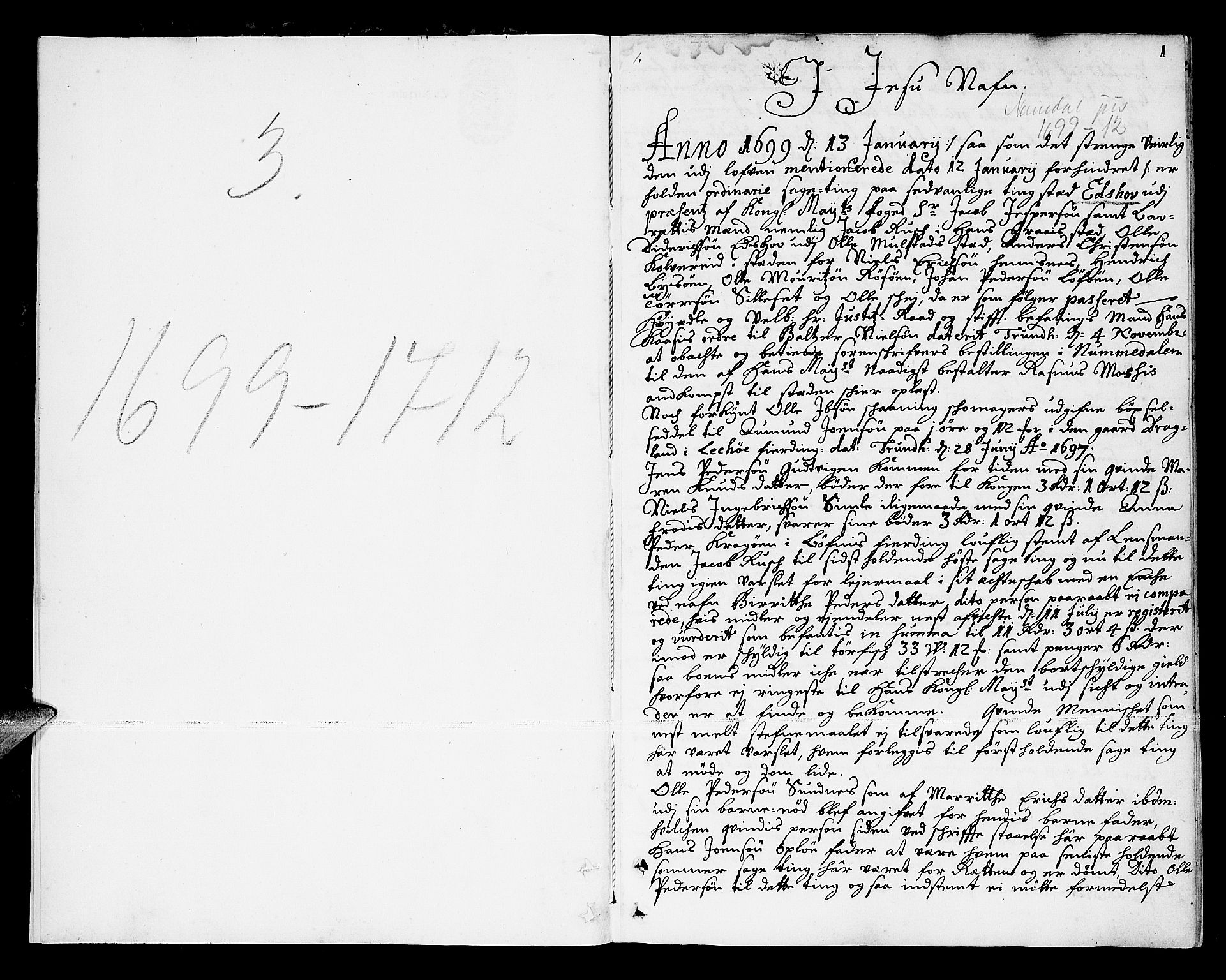 Namdal sorenskriveri, SAT/A-4133/1/1/1A/L0003: Tingbok, 1699-1712, p. 0b-1a