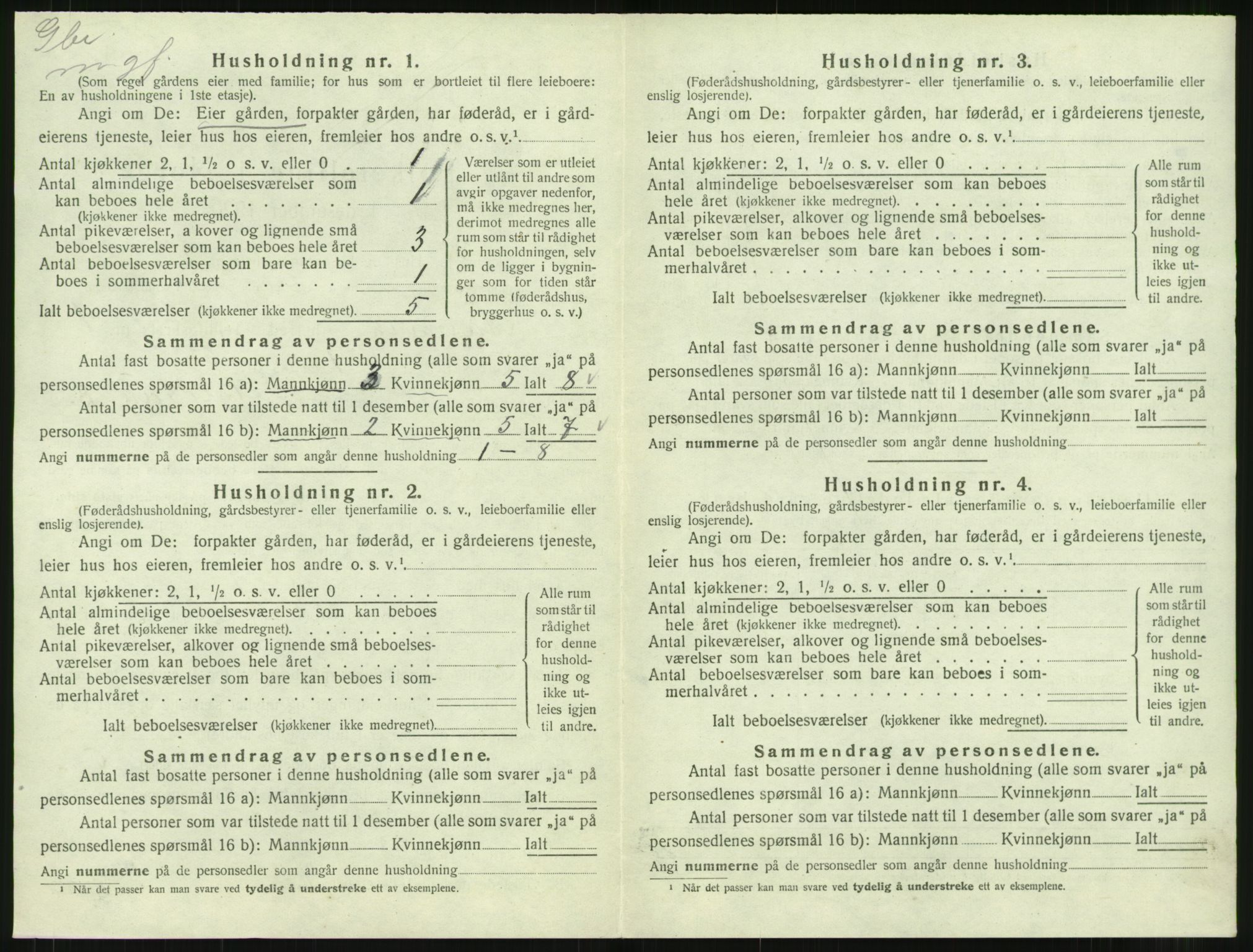 SAT, 1920 census for Stangvik, 1920, p. 307