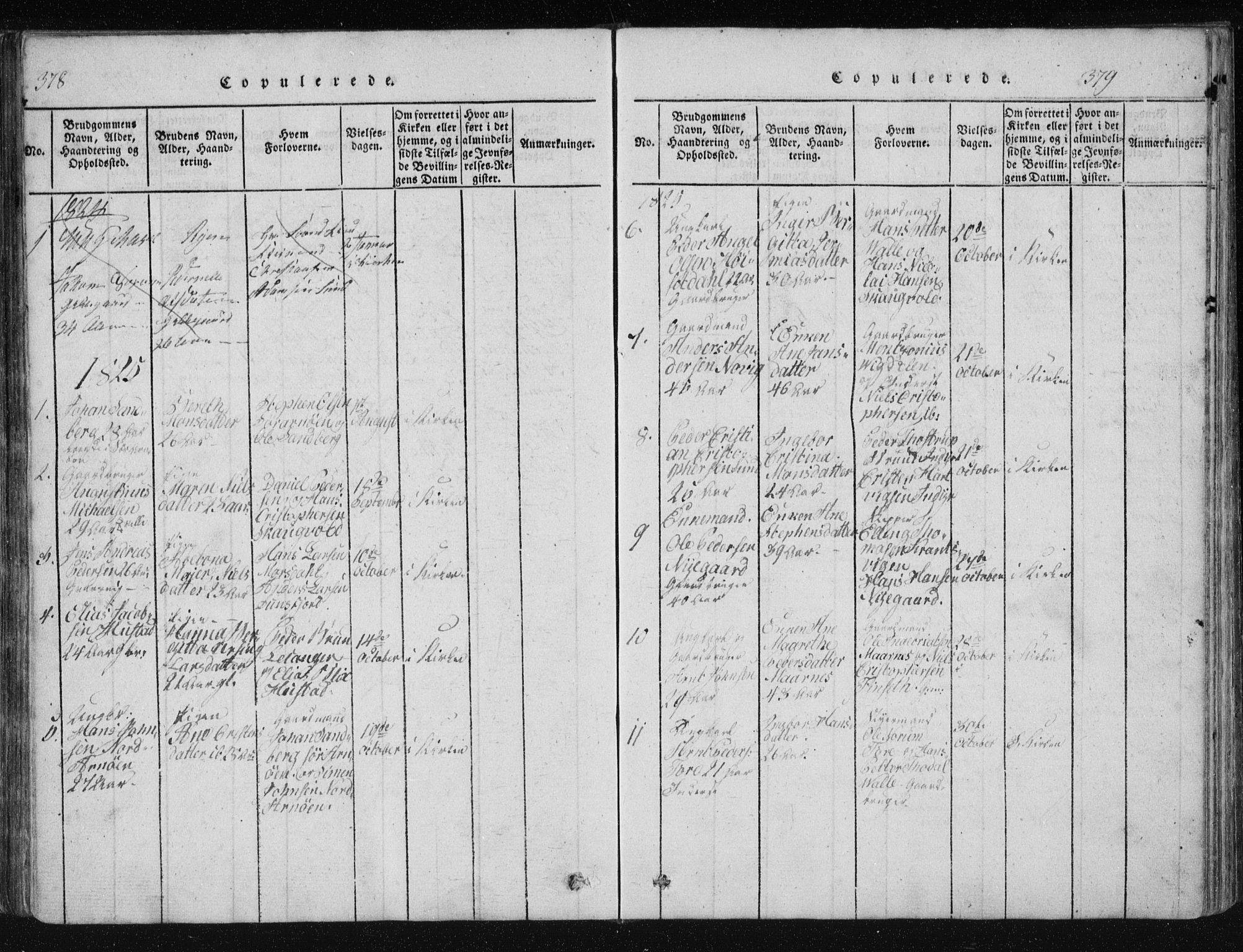 Ministerialprotokoller, klokkerbøker og fødselsregistre - Nordland, SAT/A-1459/805/L0096: Parish register (official) no. 805A03, 1820-1837, p. 378-379