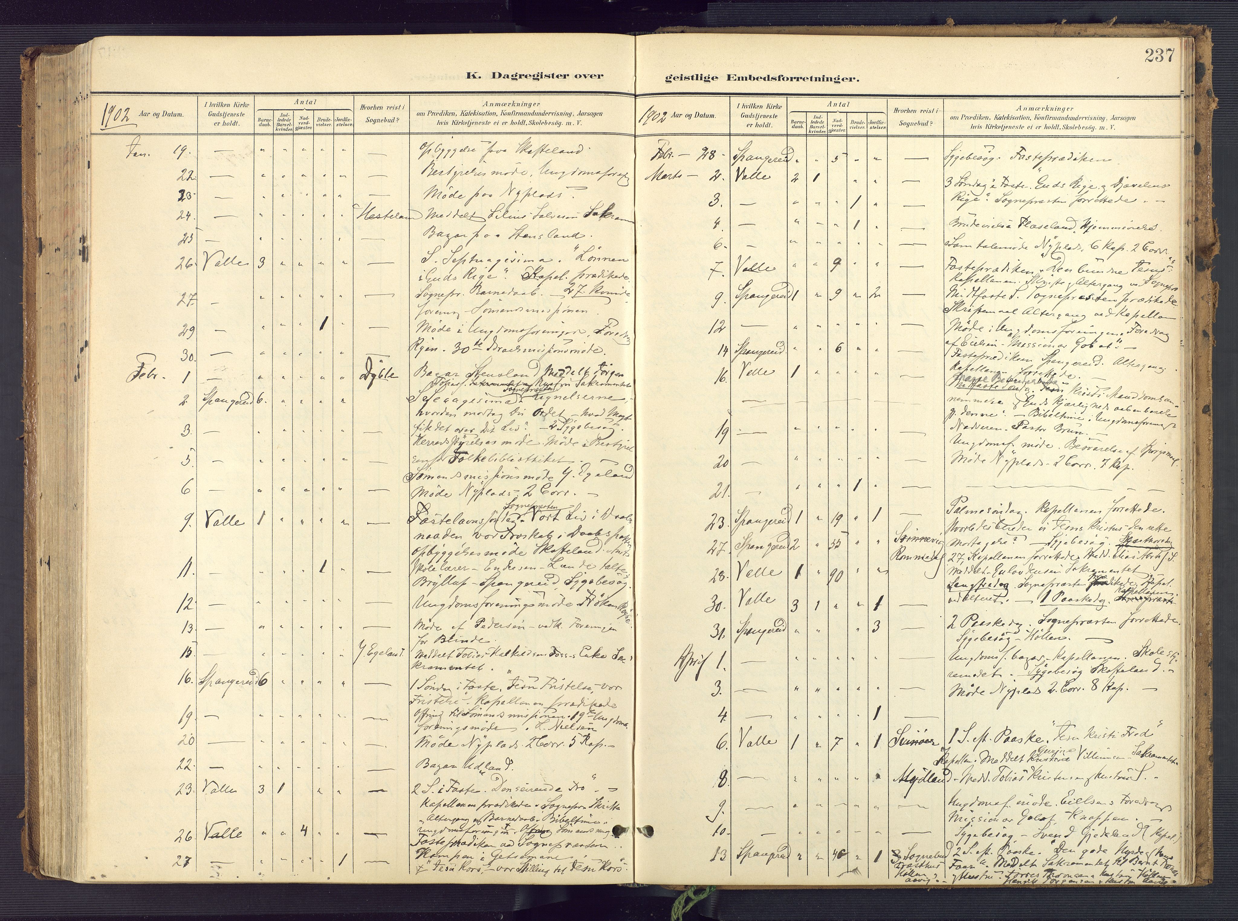 Sør-Audnedal sokneprestkontor, SAK/1111-0039/F/Fa/Faa/L0005: Parish register (official) no. A 5, 1900-1923, p. 237