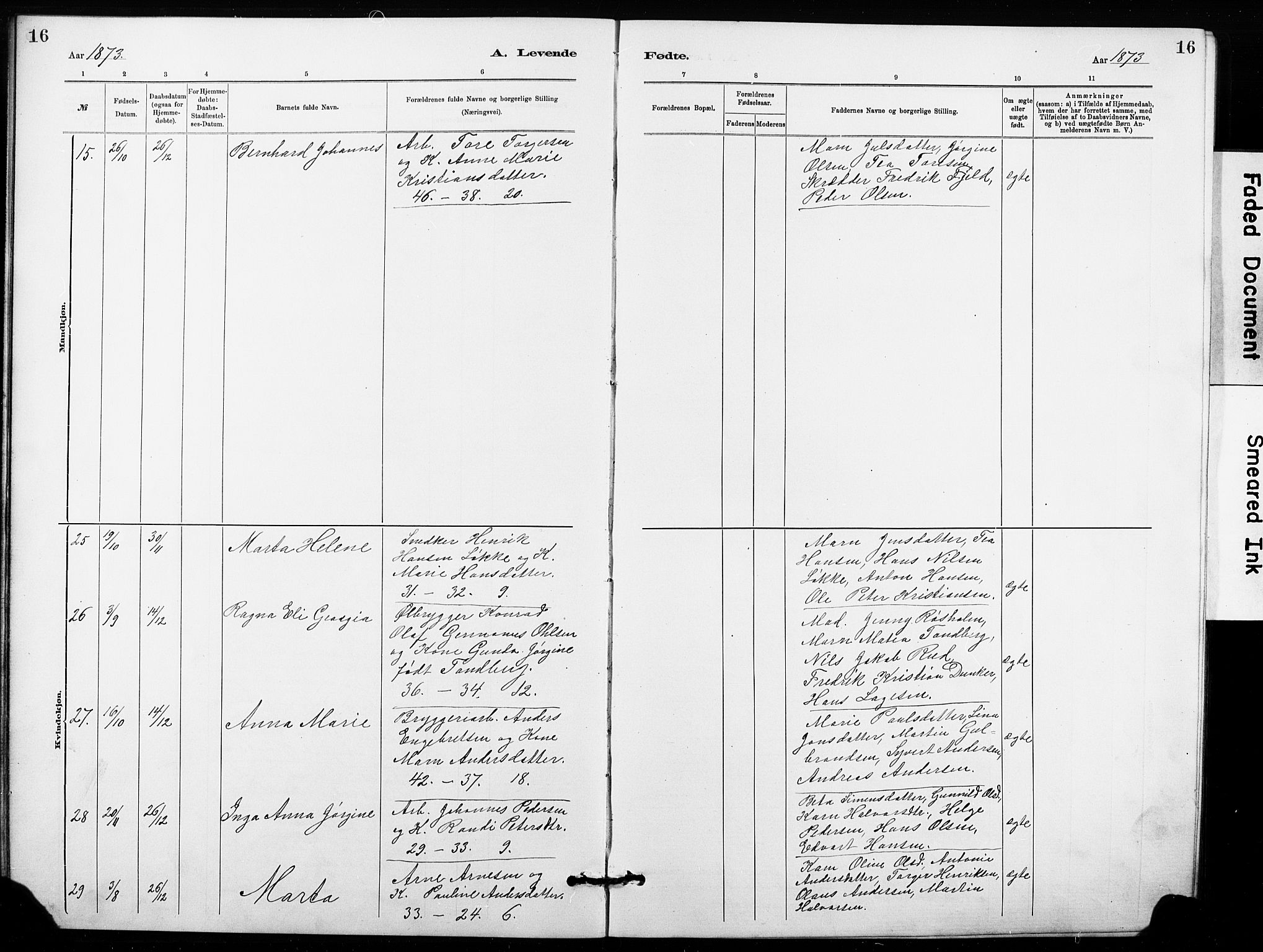 Hønefoss kirkebøker, SAKO/A-609/G/Ga/L0001: Parish register (copy) no. 1, 1870-1887, p. 16
