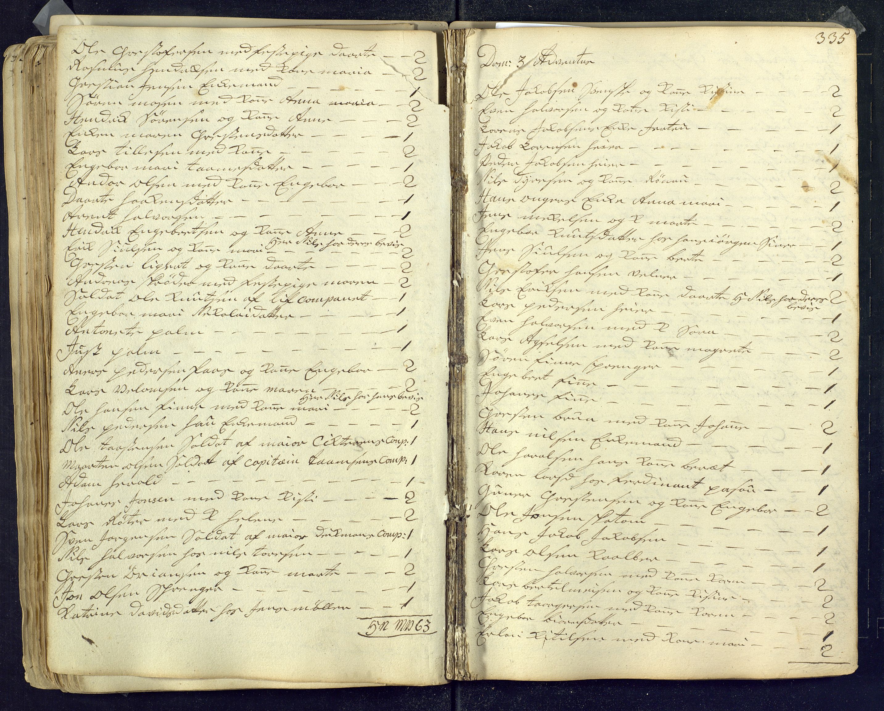 Kongsberg kirkebøker, AV/SAKO-A-22/M/Ma/L0001: Communicants register no. 1, 1731-1739, p. 335