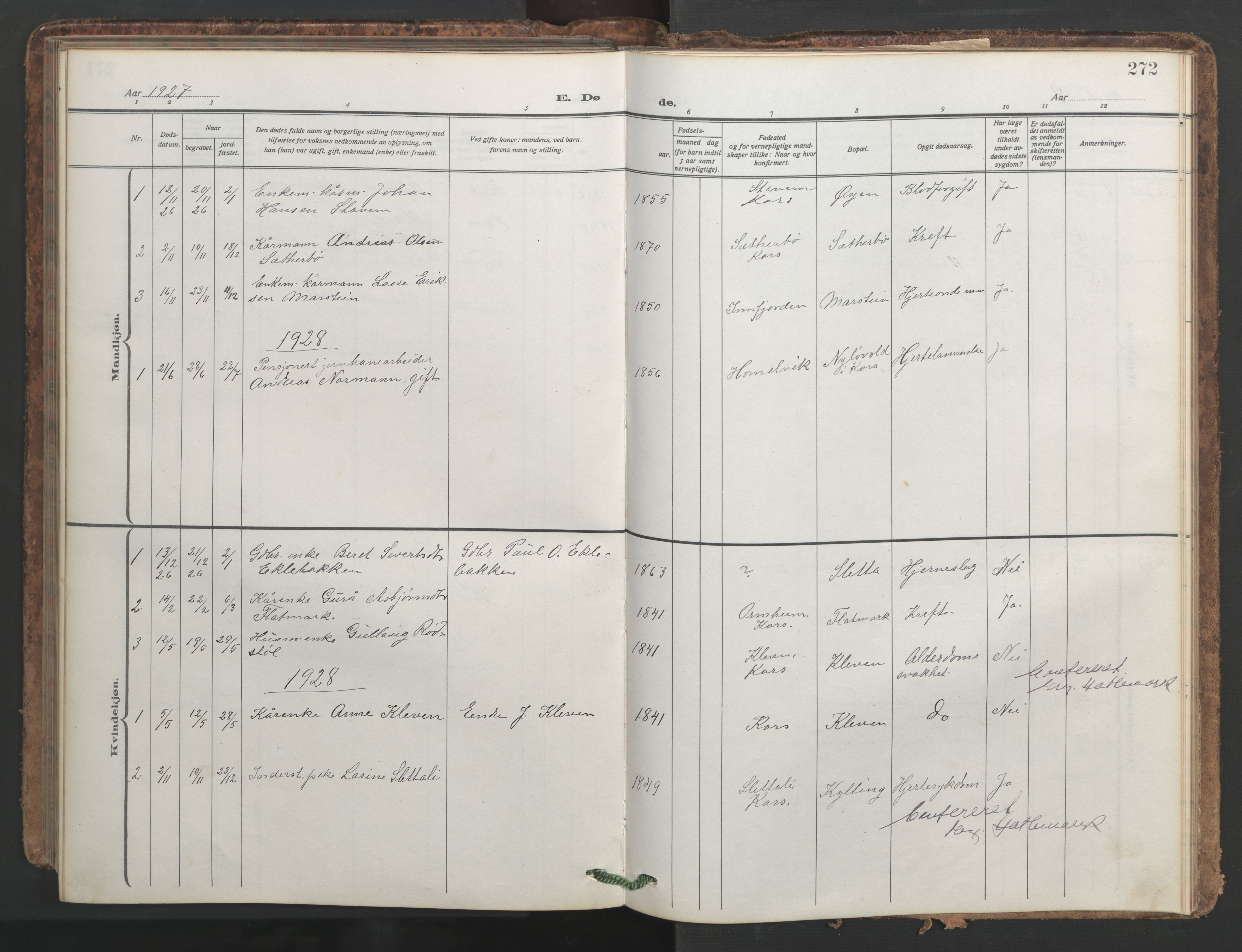 Ministerialprotokoller, klokkerbøker og fødselsregistre - Møre og Romsdal, AV/SAT-A-1454/546/L0597: Parish register (copy) no. 546C03, 1921-1959, p. 272