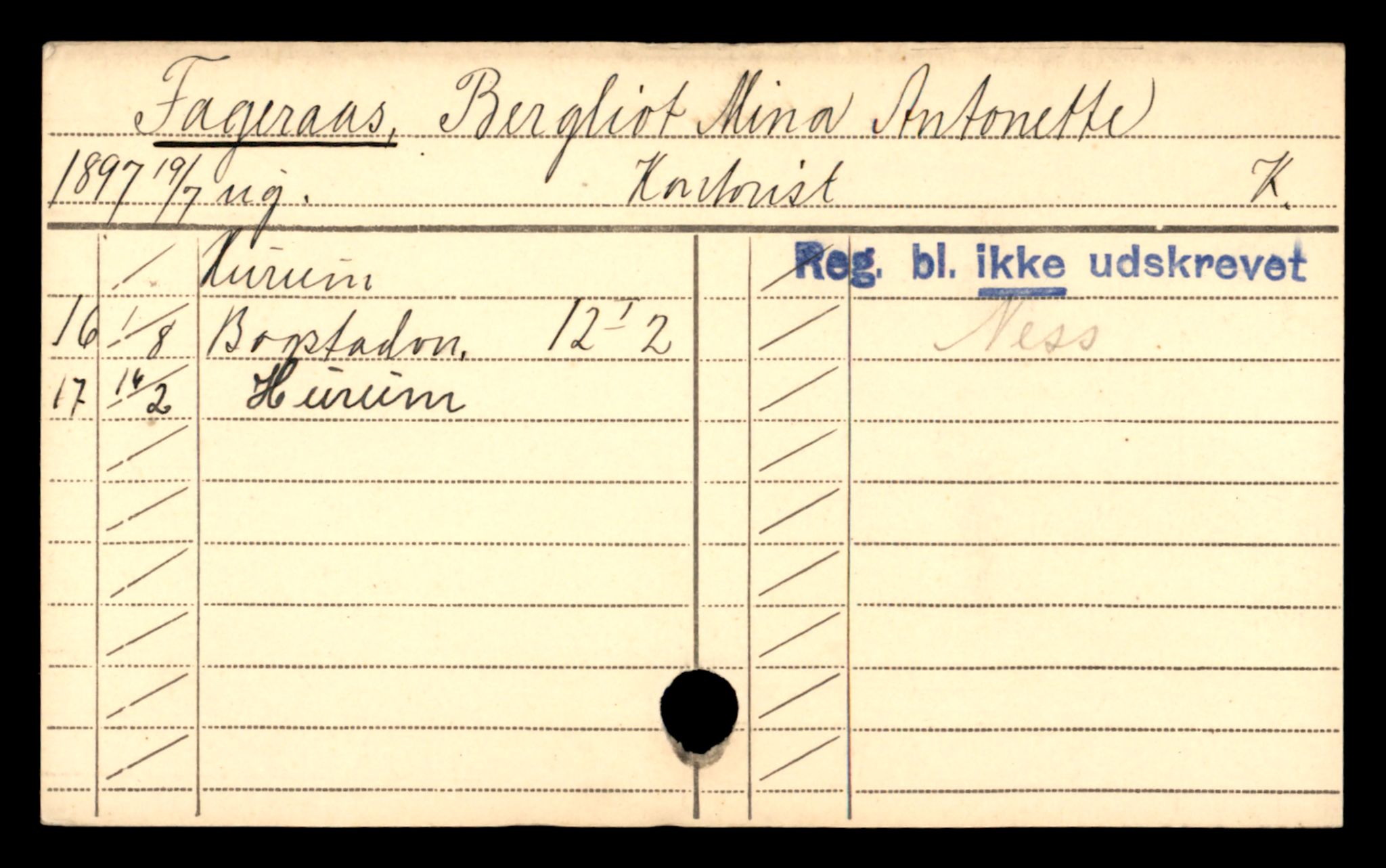 Oslo folkeregister, Registerkort, AV/SAO-A-11715/D/Df/L0002: Kvinner: Fadum Ragna - Haaland Thordis, 1906-1918