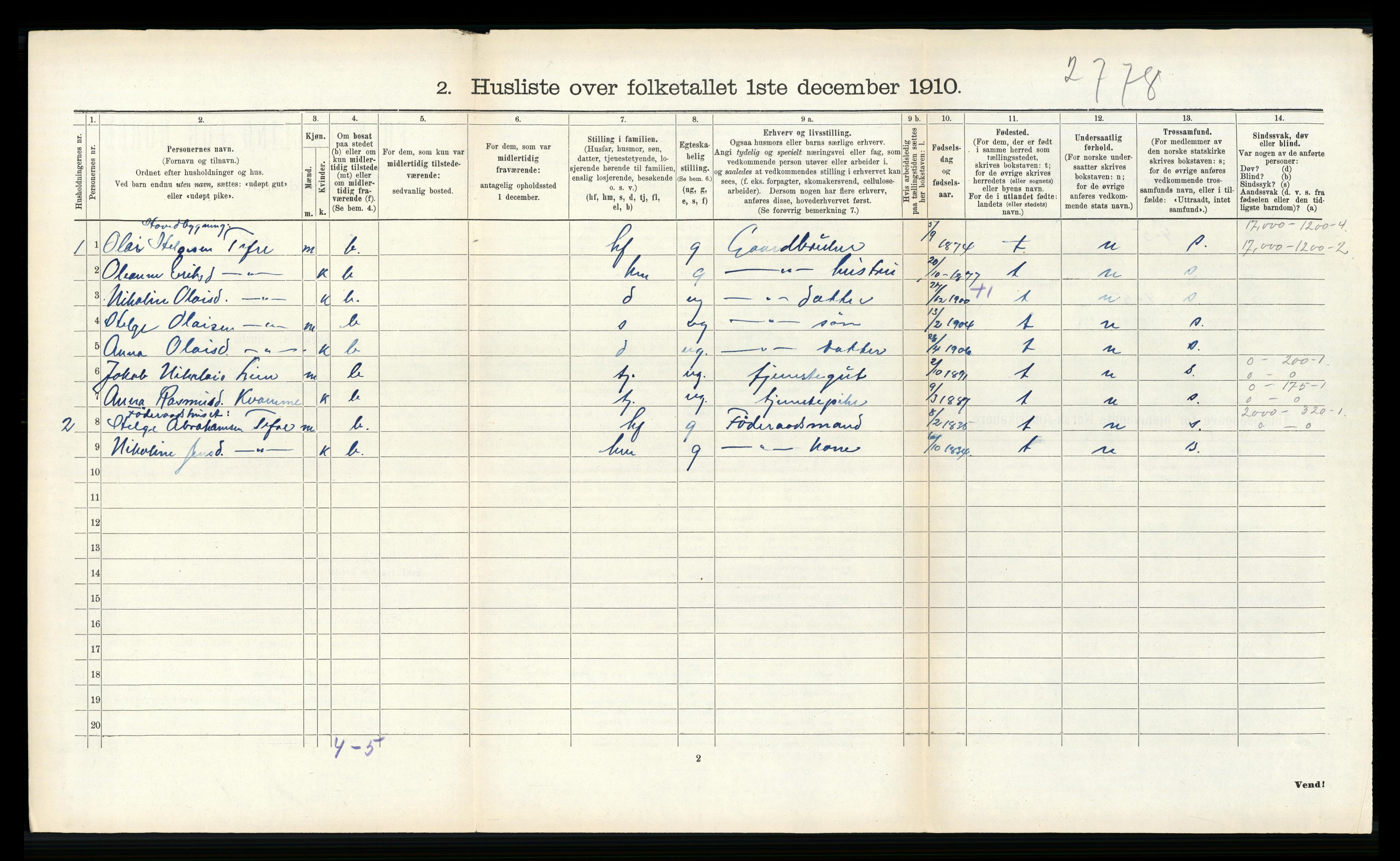 RA, 1910 census for Førde, 1910, p. 272