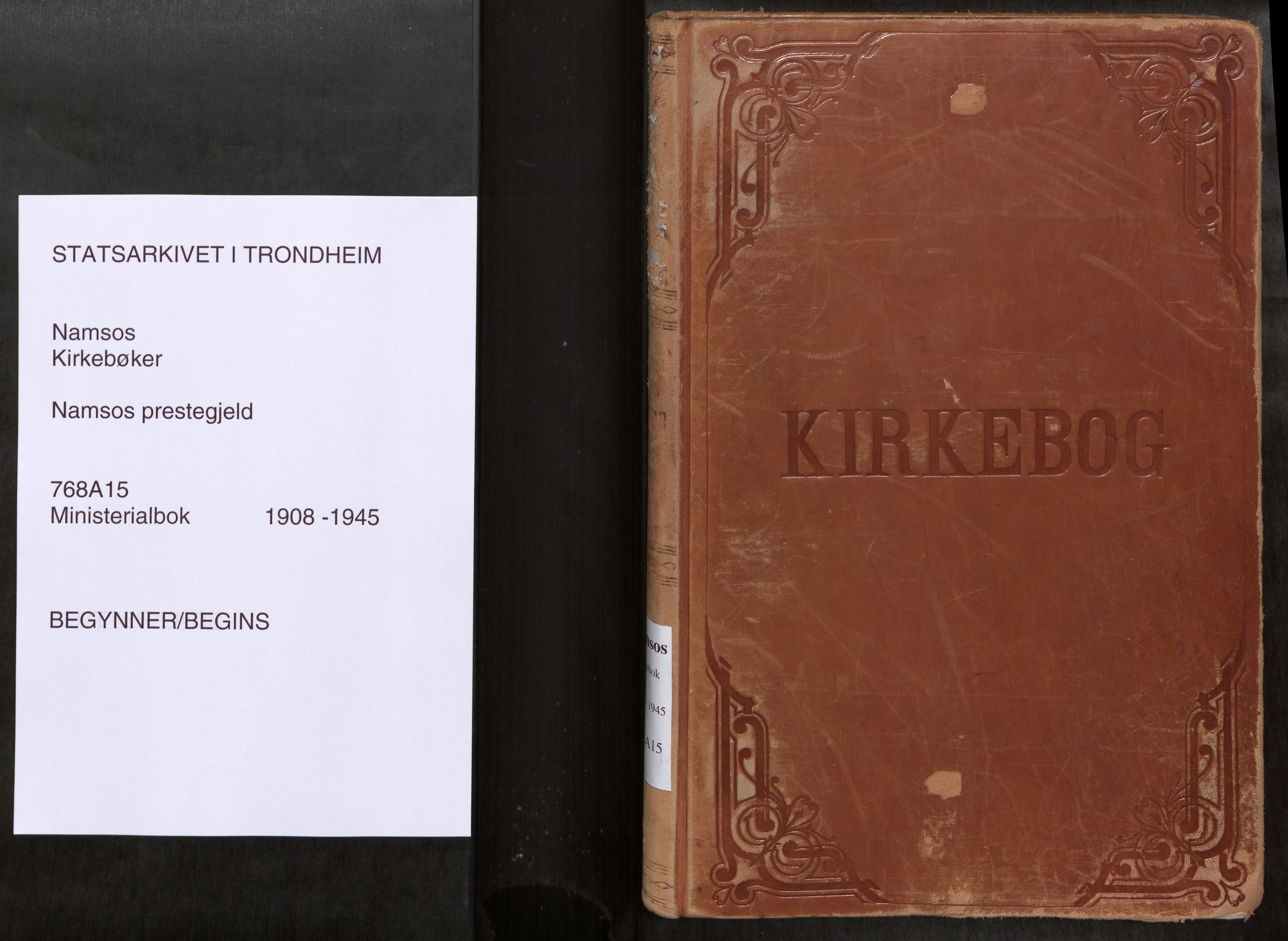 Ministerialprotokoller, klokkerbøker og fødselsregistre - Nord-Trøndelag, SAT/A-1458/768/L0579b: Parish register (official) no. 768A15, 1908-1945