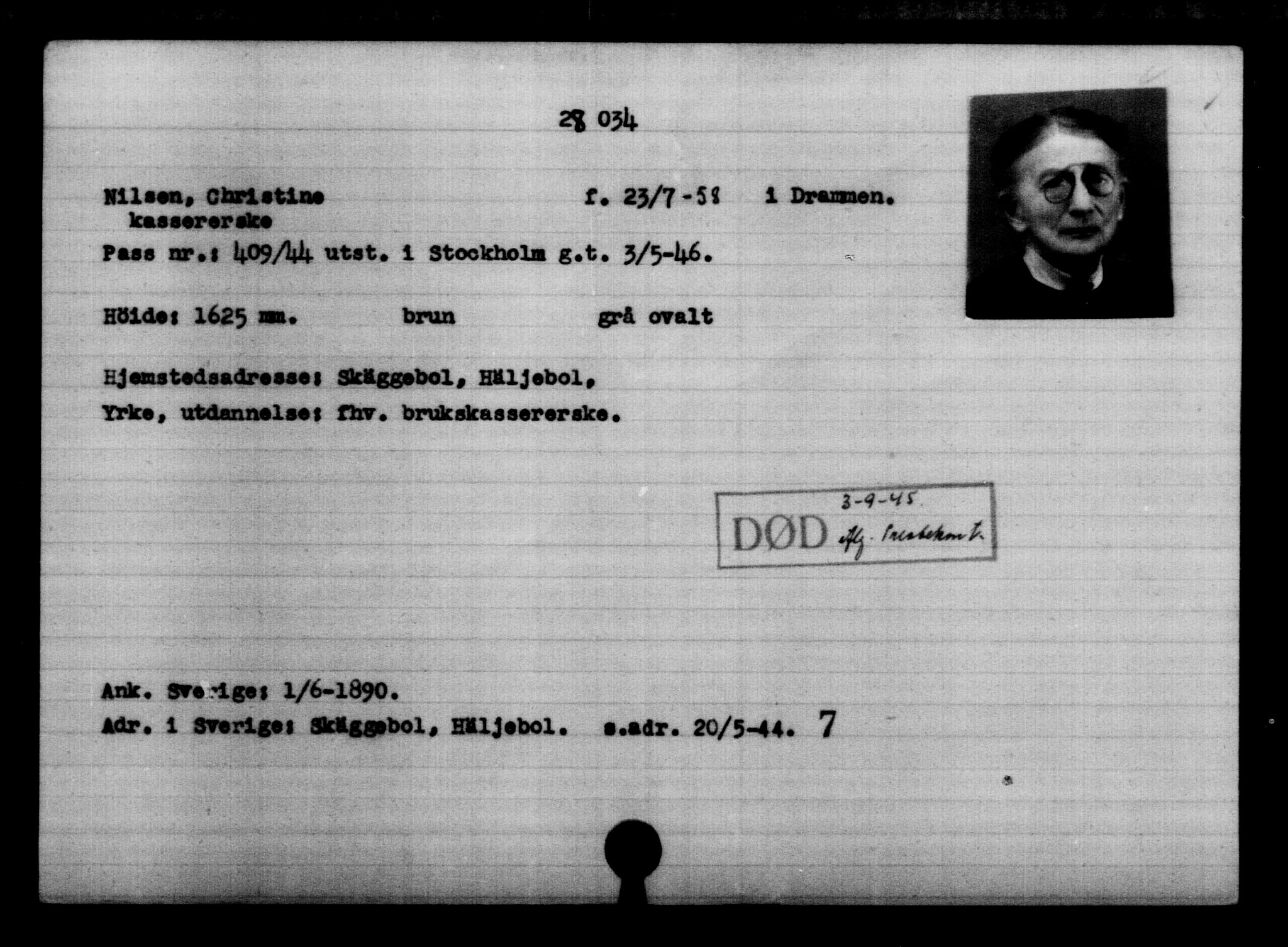 Den Kgl. Norske Legasjons Flyktningskontor, AV/RA-S-6753/V/Va/L0011: Kjesäterkartoteket.  Flyktningenr. 25300-28349, 1940-1945, p. 2916
