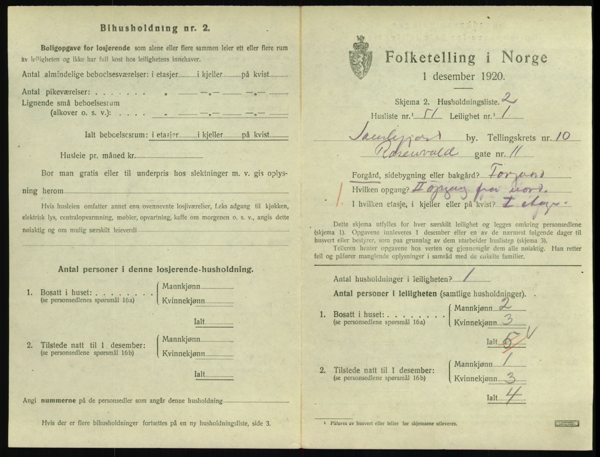 SAKO, 1920 census for Sandefjord, 1920, p. 4038