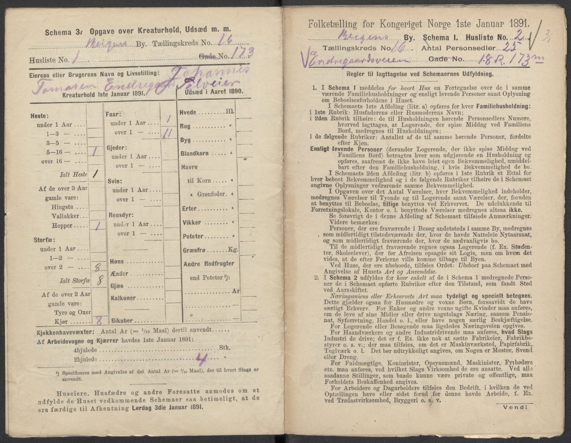 RA, 1891 Census for 1301 Bergen, 1891, p. 2468