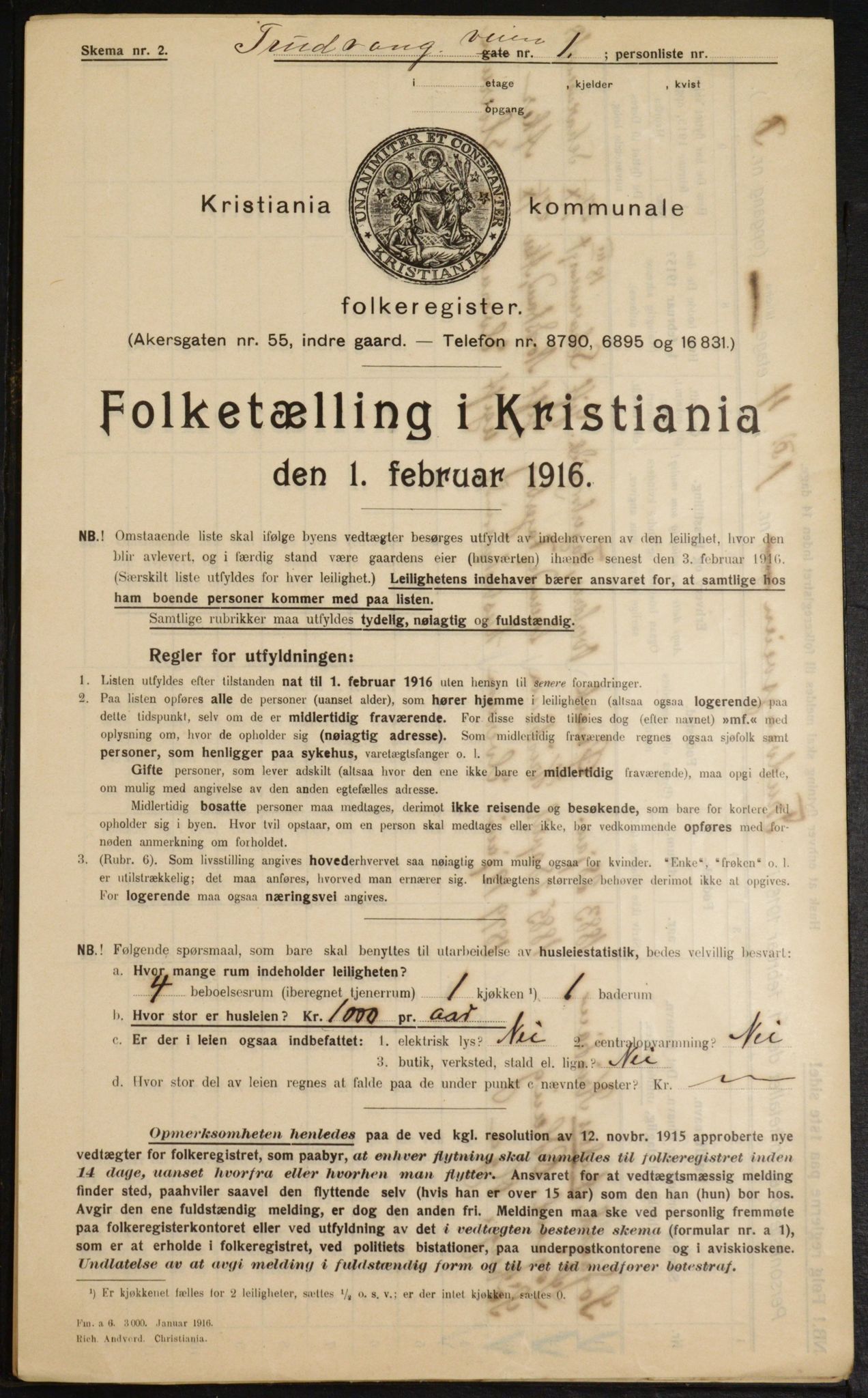 OBA, Municipal Census 1916 for Kristiania, 1916, p. 120481