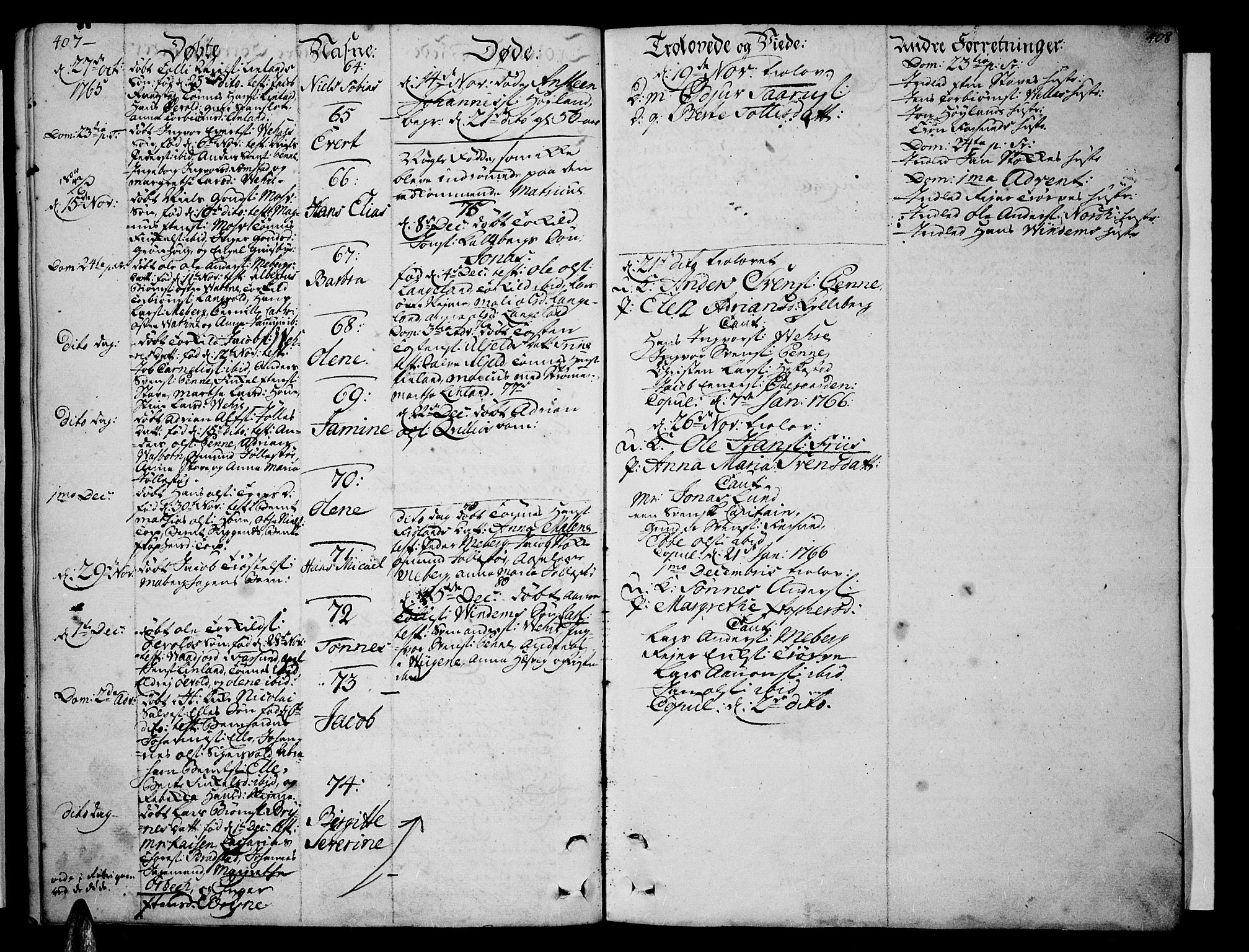 Lista sokneprestkontor, AV/SAK-1111-0027/F/Fa/L0003: Parish register (official) no. A 3 /1, 1743-1767, p. 407-408