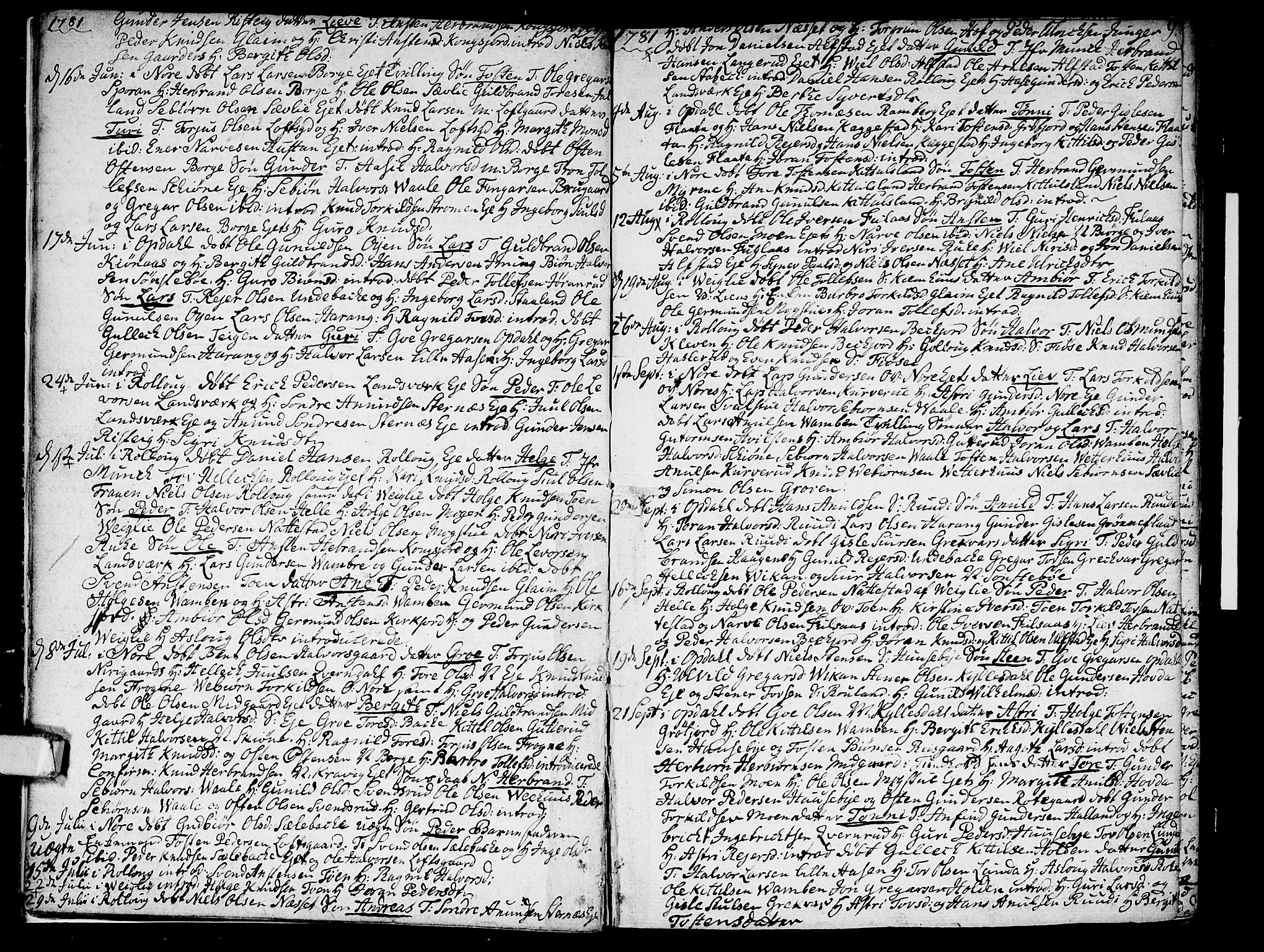 Rollag kirkebøker, SAKO/A-240/F/Fa/L0004: Parish register (official) no. I 4, 1778-1792, p. 9