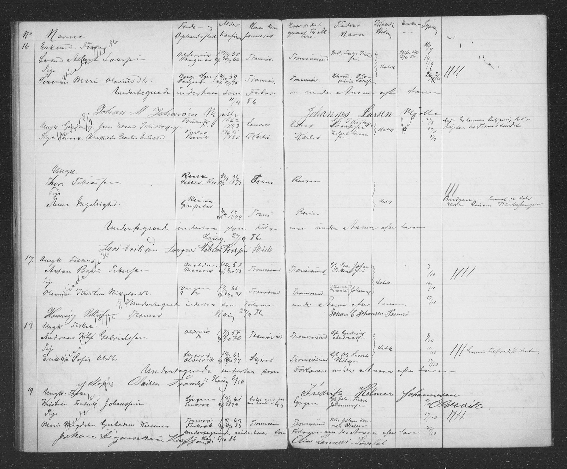 Tromsøysund sokneprestkontor, AV/SATØ-S-1304/H/Hc/L0056: Banns register no. 56, 1880-1887