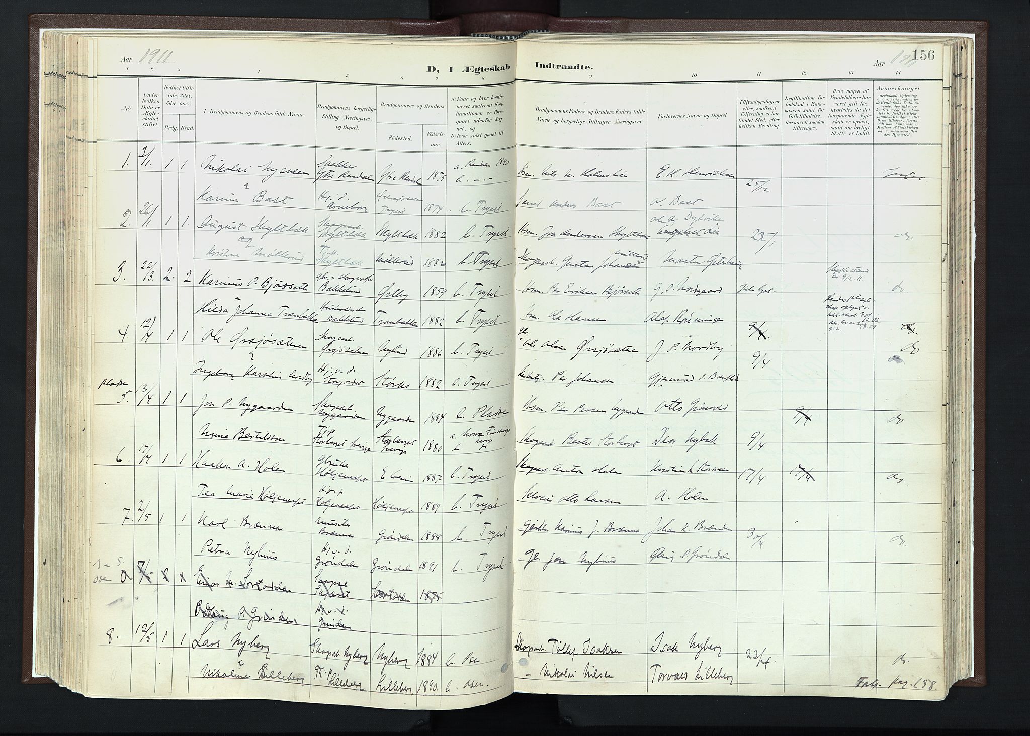 Trysil prestekontor, AV/SAH-PREST-046/H/Ha/Haa/L0013: Parish register (official) no. 13, 1898-1911, p. 156