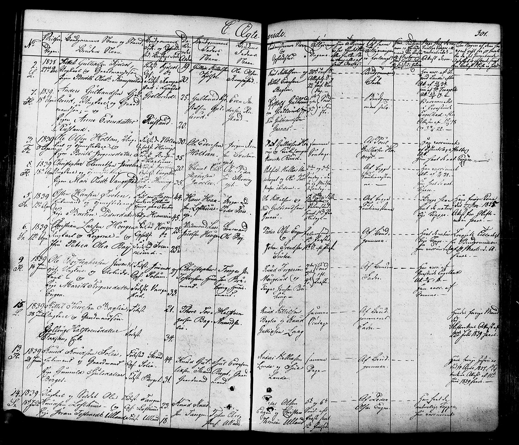 Flesberg kirkebøker, AV/SAKO-A-18/F/Fa/L0006: Parish register (official) no. I 6, 1834-1860, p. 301