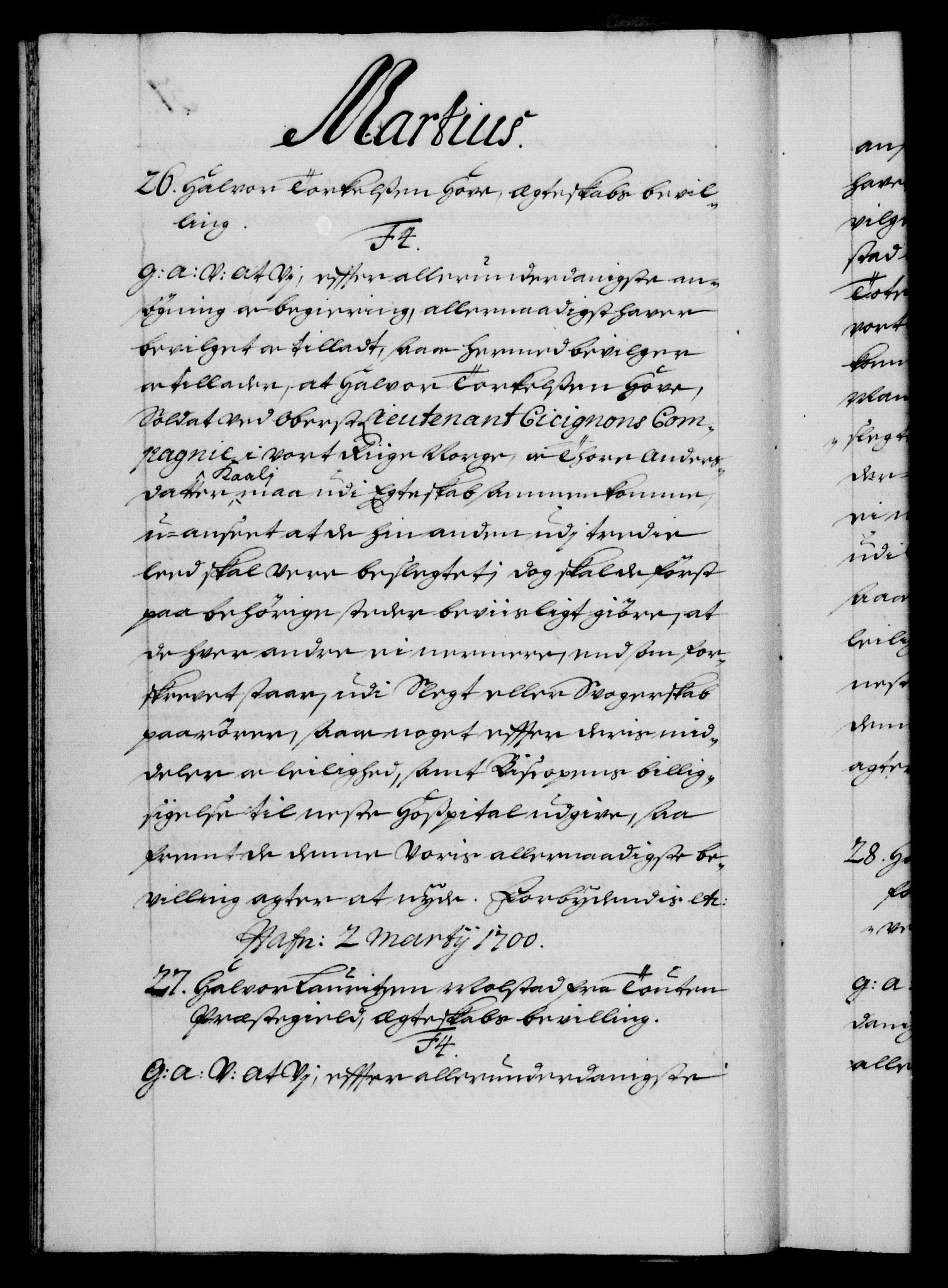 Danske Kanselli 1572-1799, RA/EA-3023/F/Fc/Fca/Fcaa/L0018: Norske registre, 1699-1703, p. 51b