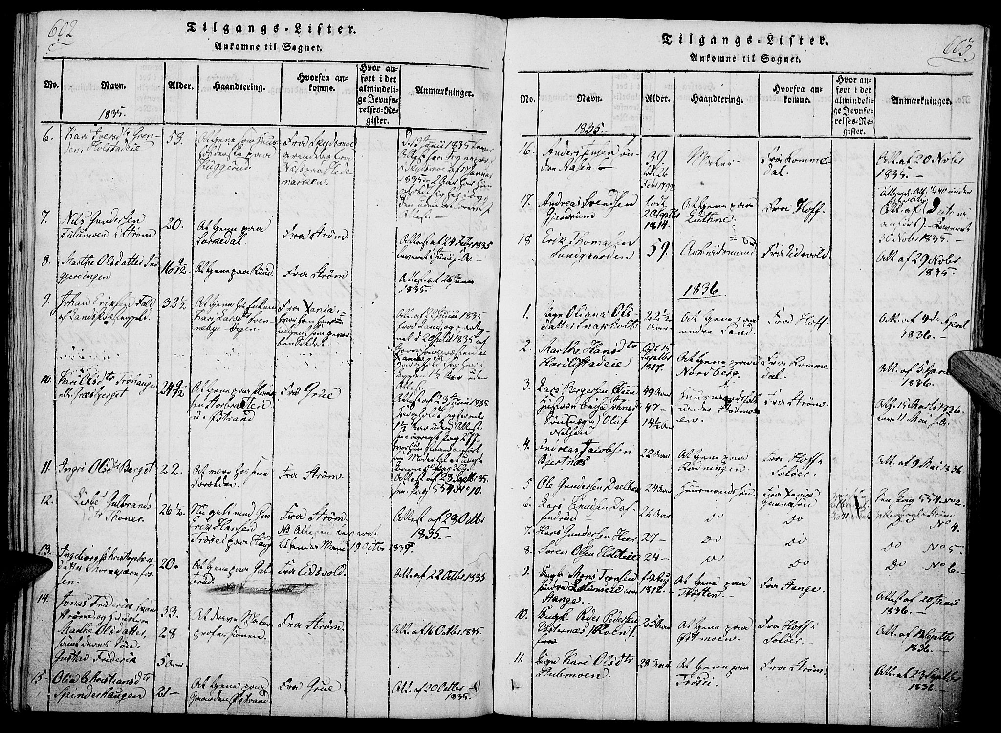 Nord-Odal prestekontor, AV/SAH-PREST-032/H/Ha/Haa/L0001: Parish register (official) no. 1, 1819-1838, p. 602-603