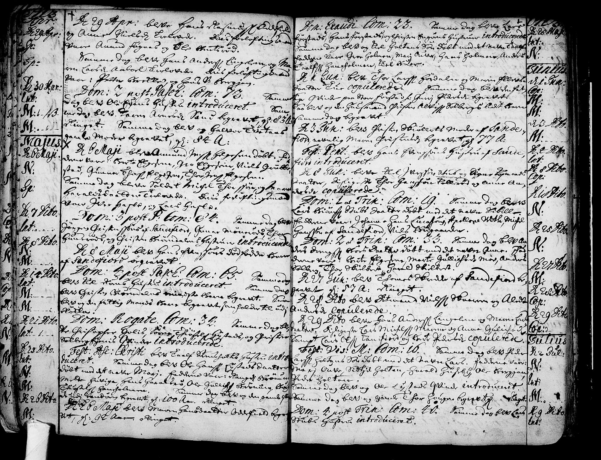 Sandar kirkebøker, SAKO/A-243/F/Fa/L0001: Parish register (official) no. 1, 1709-1733