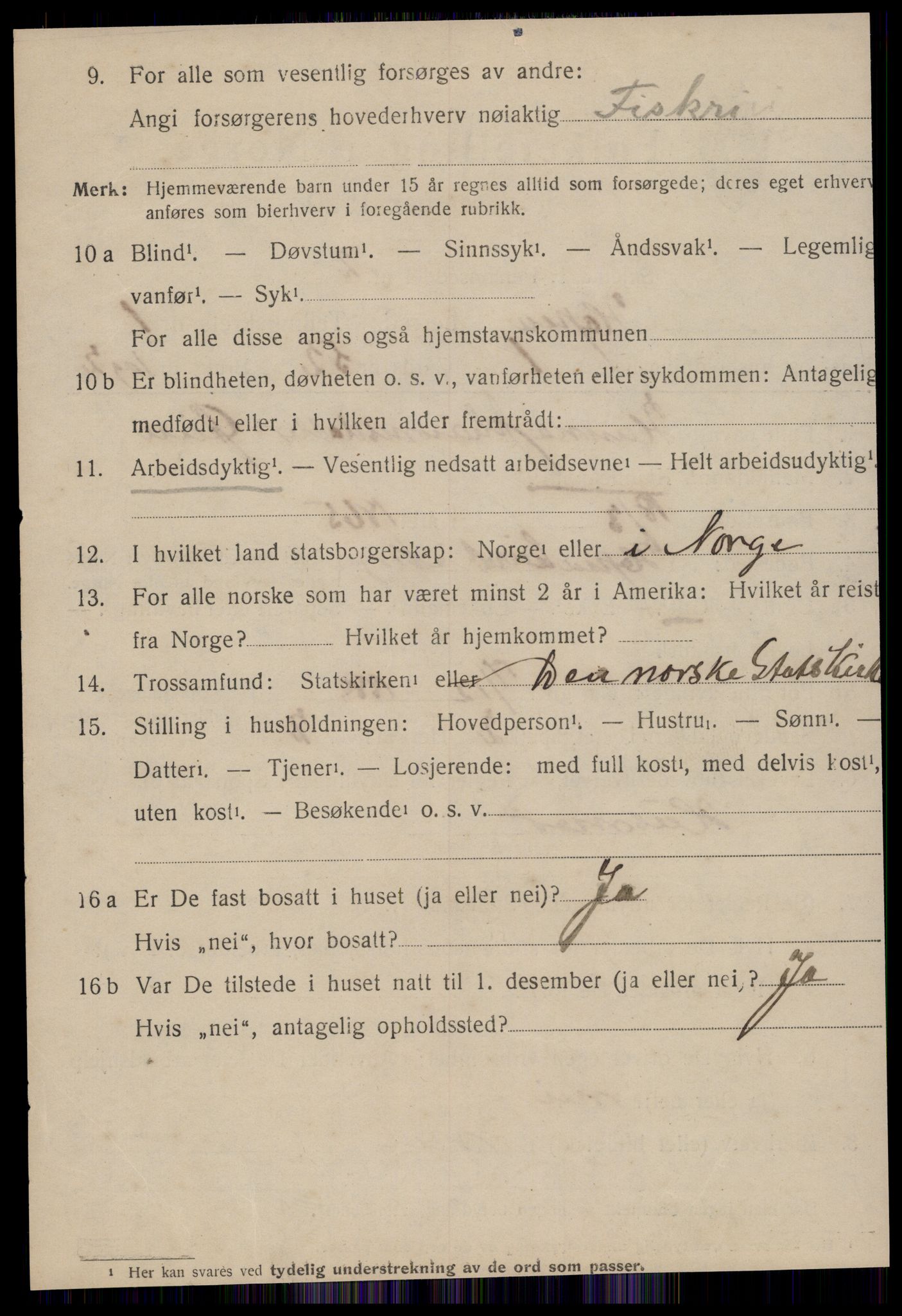 SAT, 1920 census for Hopen, 1920, p. 465