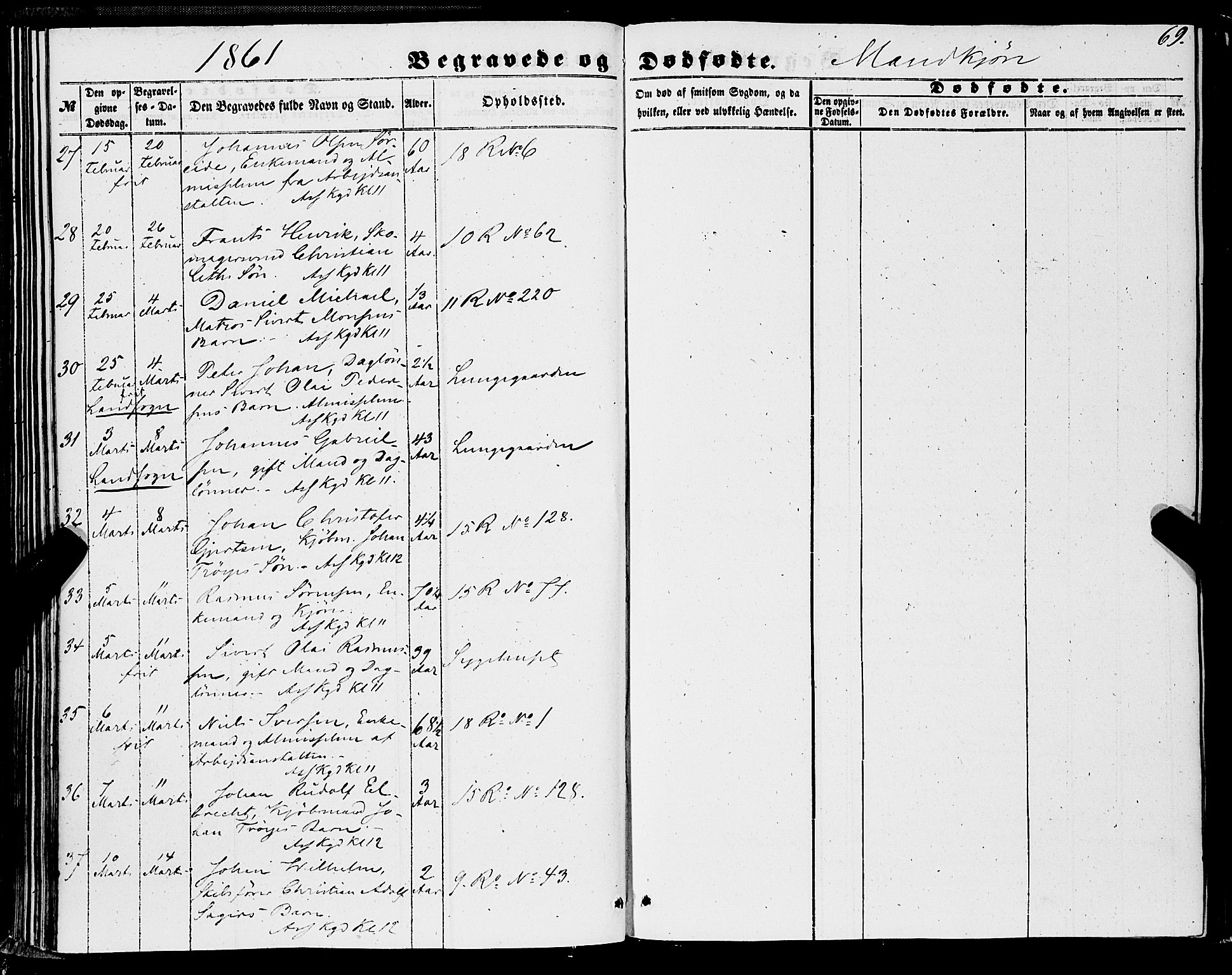 Domkirken sokneprestembete, AV/SAB-A-74801/H/Haa/L0041: Parish register (official) no. E 2, 1853-1863, p. 69