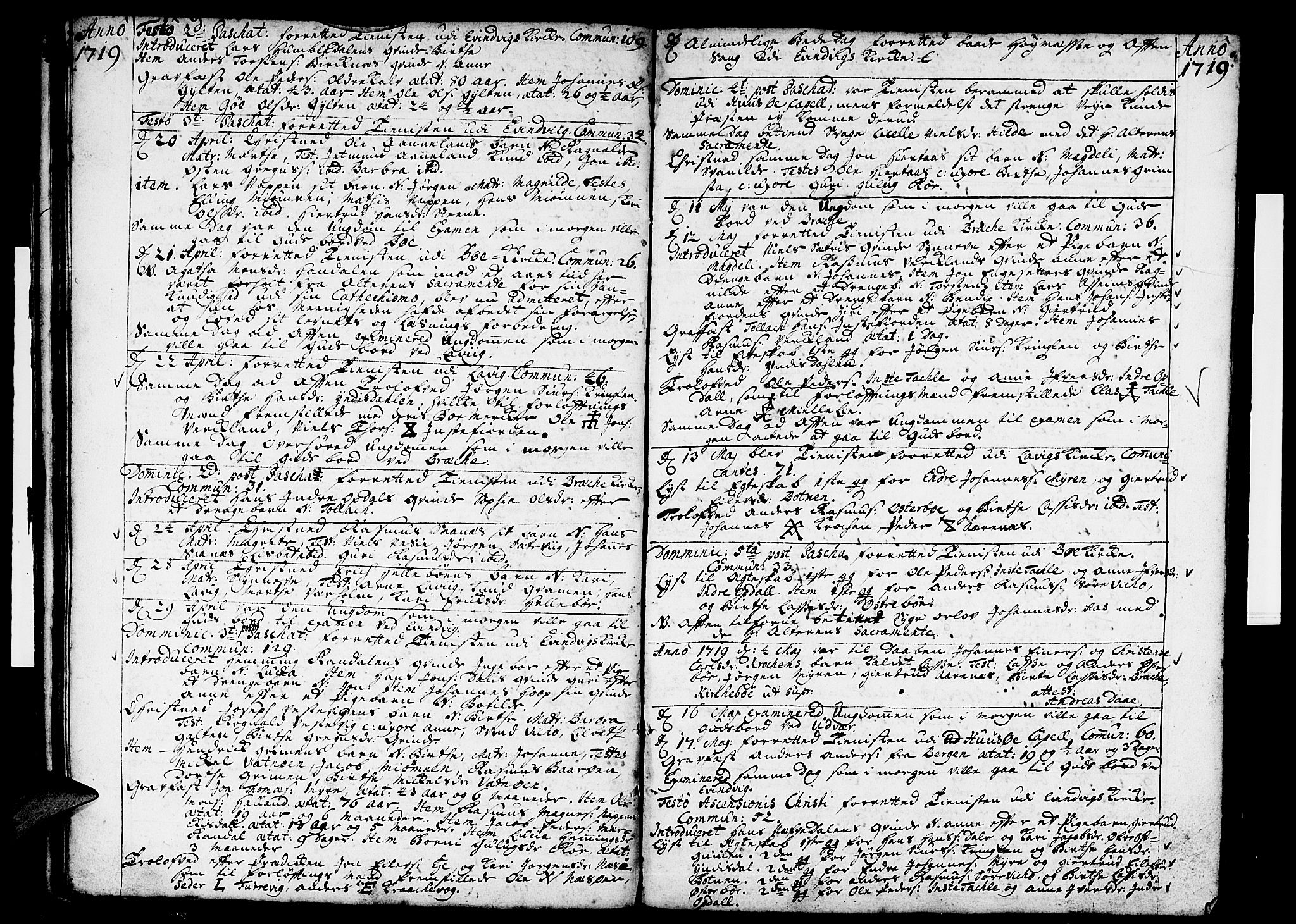 Gulen sokneprestembete, AV/SAB-A-80201/H/Haa/Haaa/L0007: Parish register (official) no. A 7, 1716-1722, p. 36