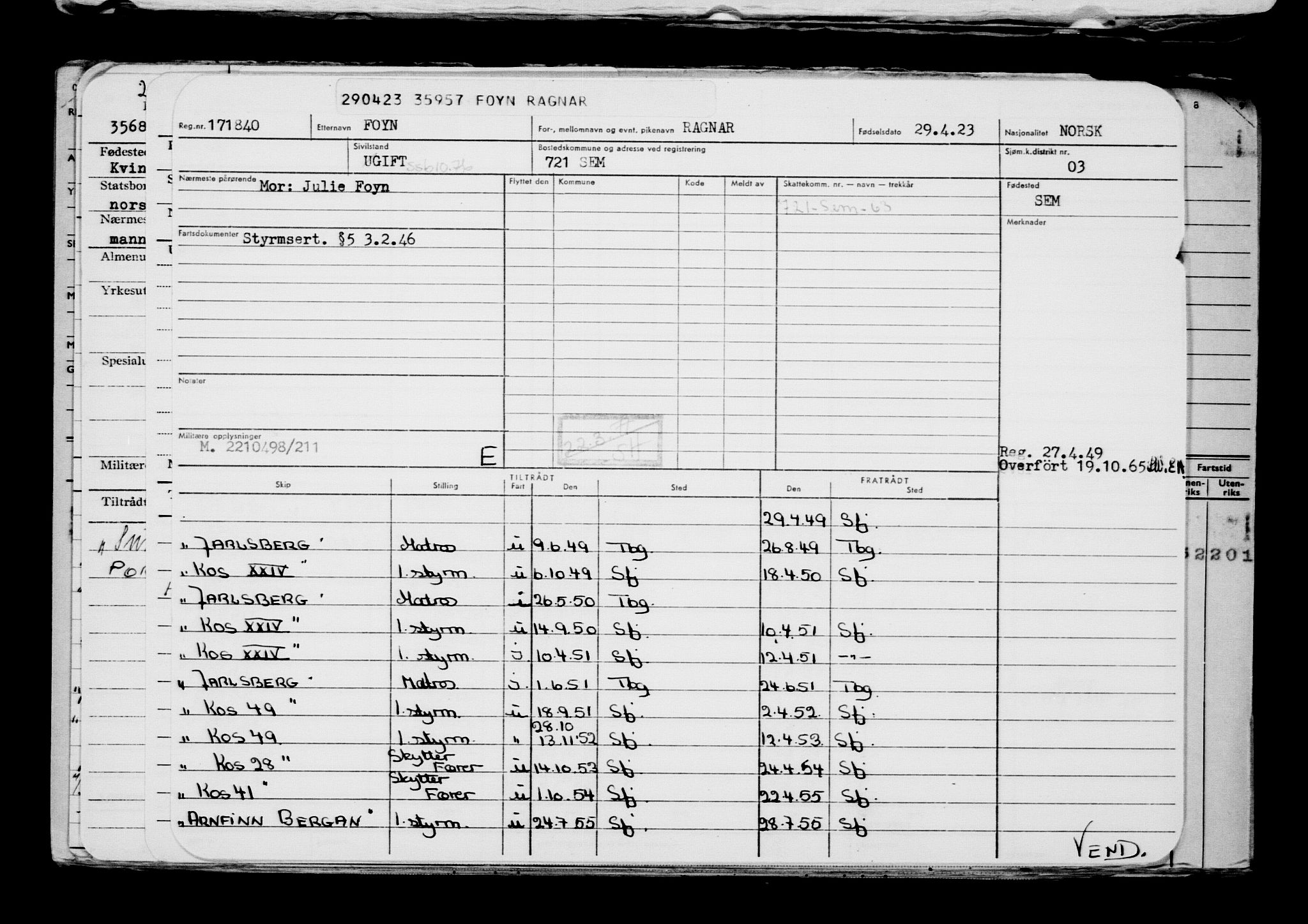 Direktoratet for sjømenn, AV/RA-S-3545/G/Gb/L0218: Hovedkort, 1923, p. 391