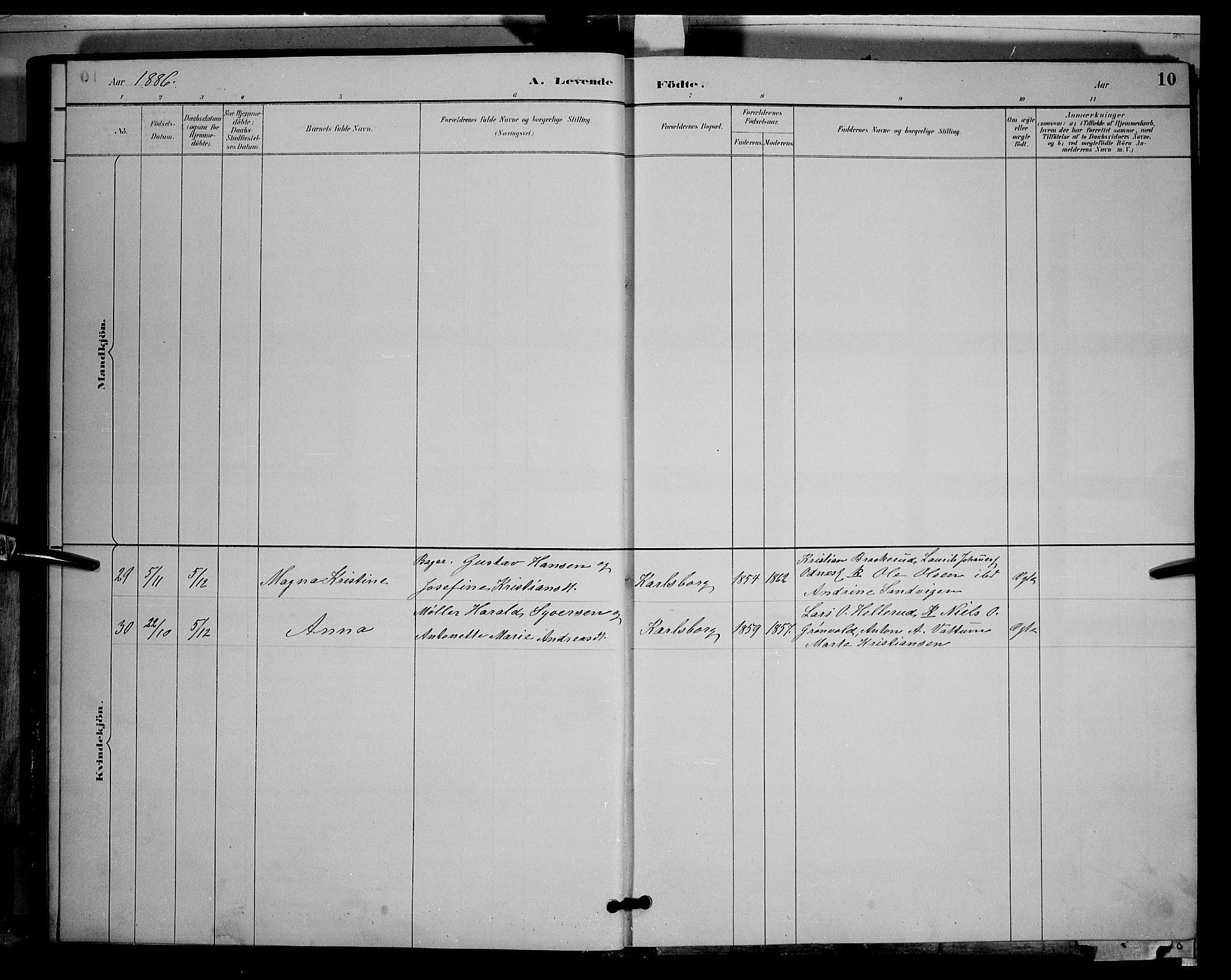 Søndre Land prestekontor, SAH/PREST-122/L/L0003: Parish register (copy) no. 3, 1884-1902, p. 10