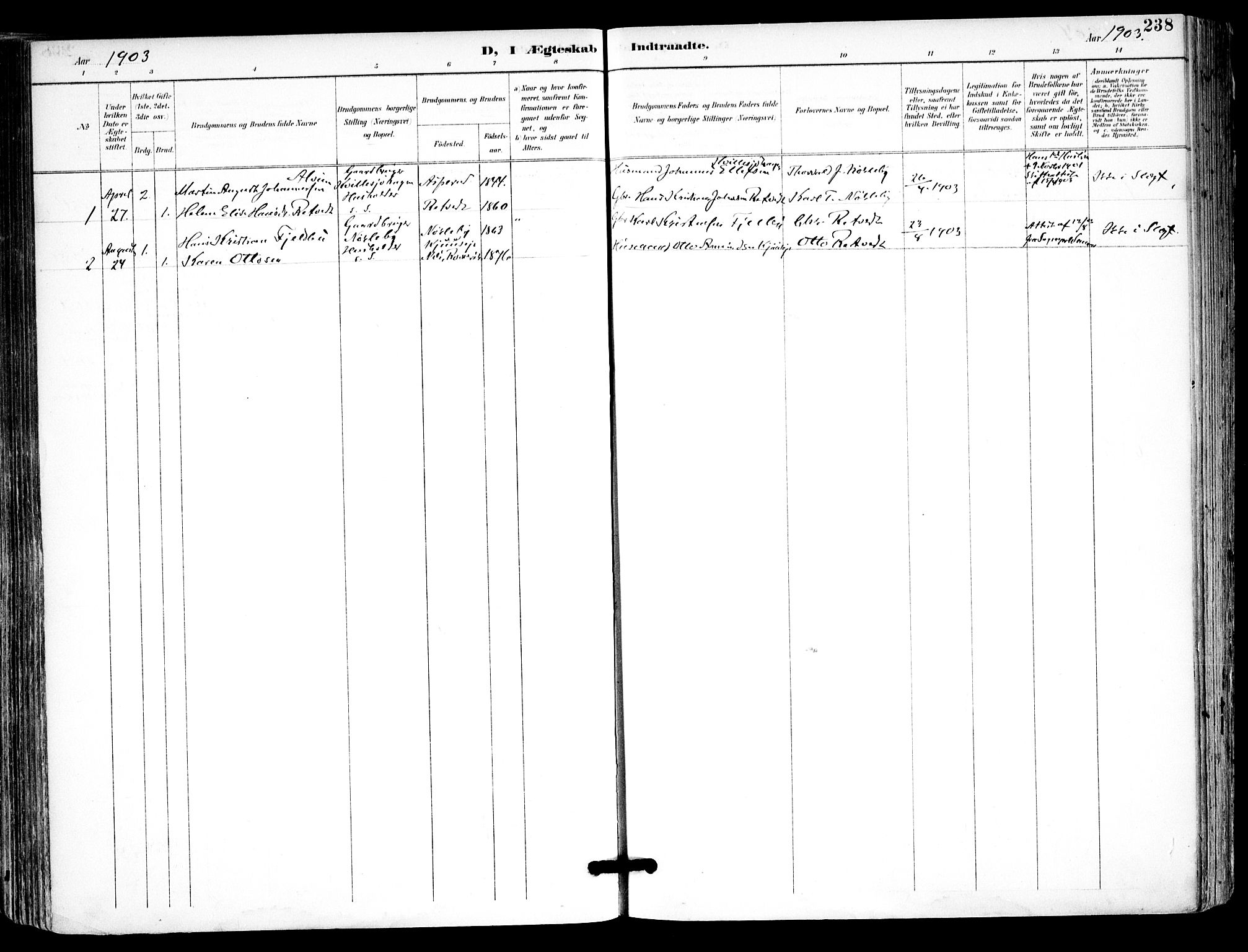 Kråkstad prestekontor Kirkebøker, SAO/A-10125a/F/Fa/L0010: Parish register (official) no. I 10, 1893-1931, p. 238