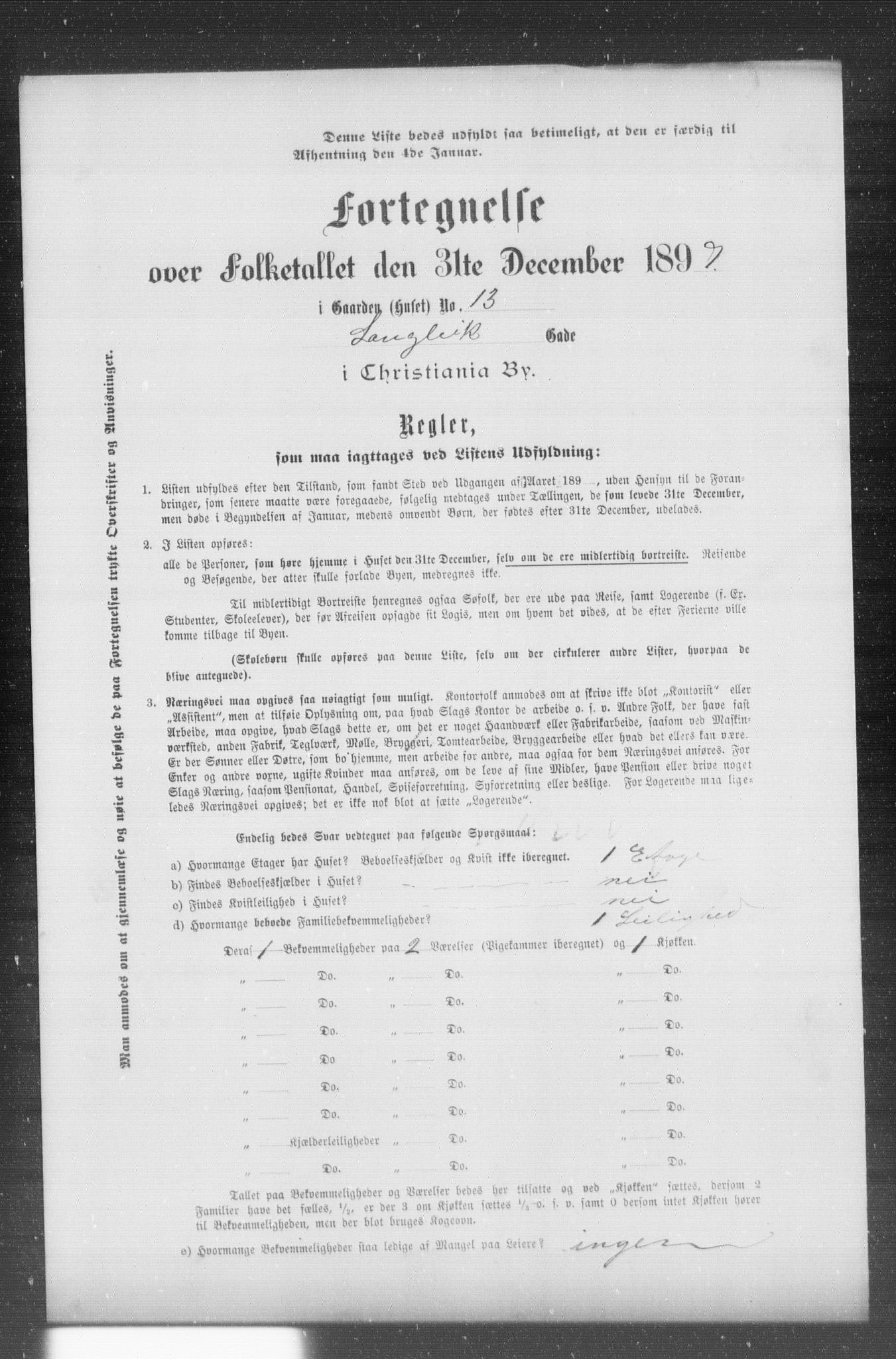 OBA, Municipal Census 1899 for Kristiania, 1899, p. 7495