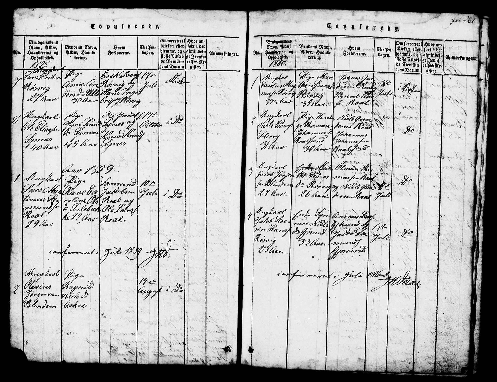 Ministerialprotokoller, klokkerbøker og fødselsregistre - Møre og Romsdal, SAT/A-1454/537/L0520: Parish register (copy) no. 537C01, 1819-1868, p. 207