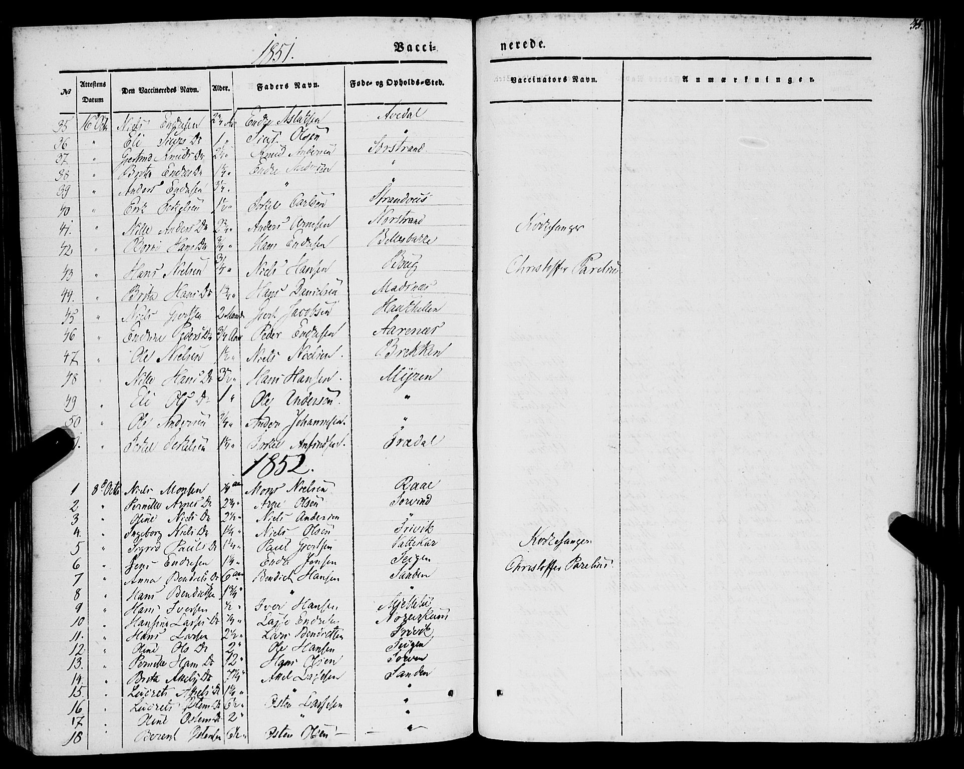 Lavik sokneprestembete, SAB/A-80901: Parish register (official) no. A 3, 1843-1863, p. 35
