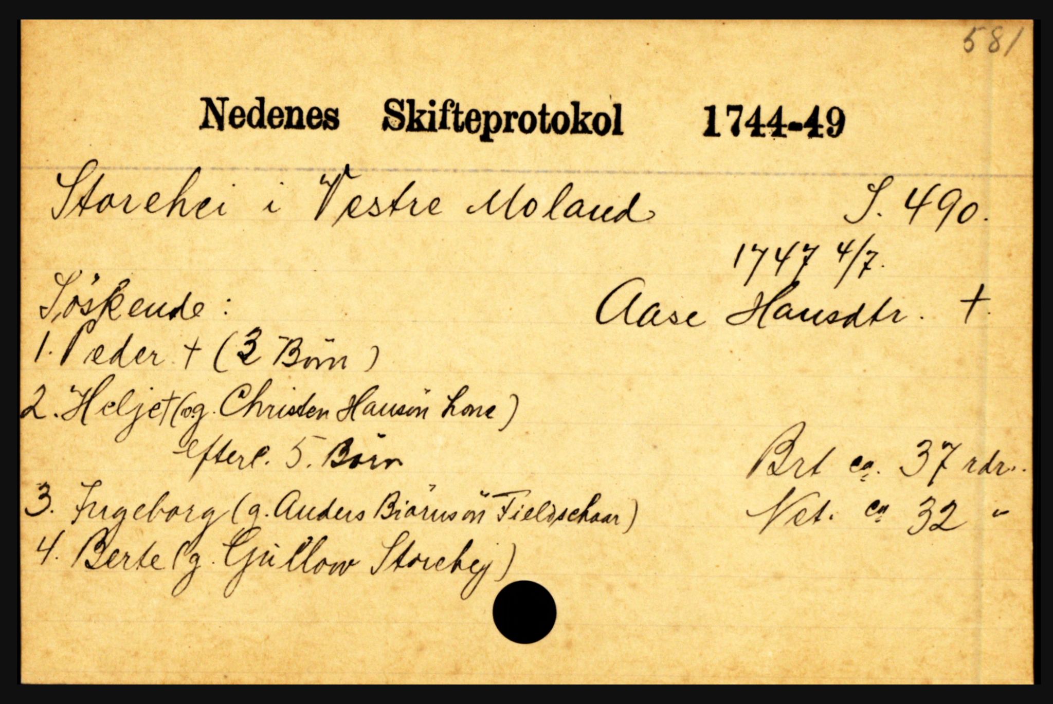 Nedenes sorenskriveri før 1824, AV/SAK-1221-0007/H, p. 28401