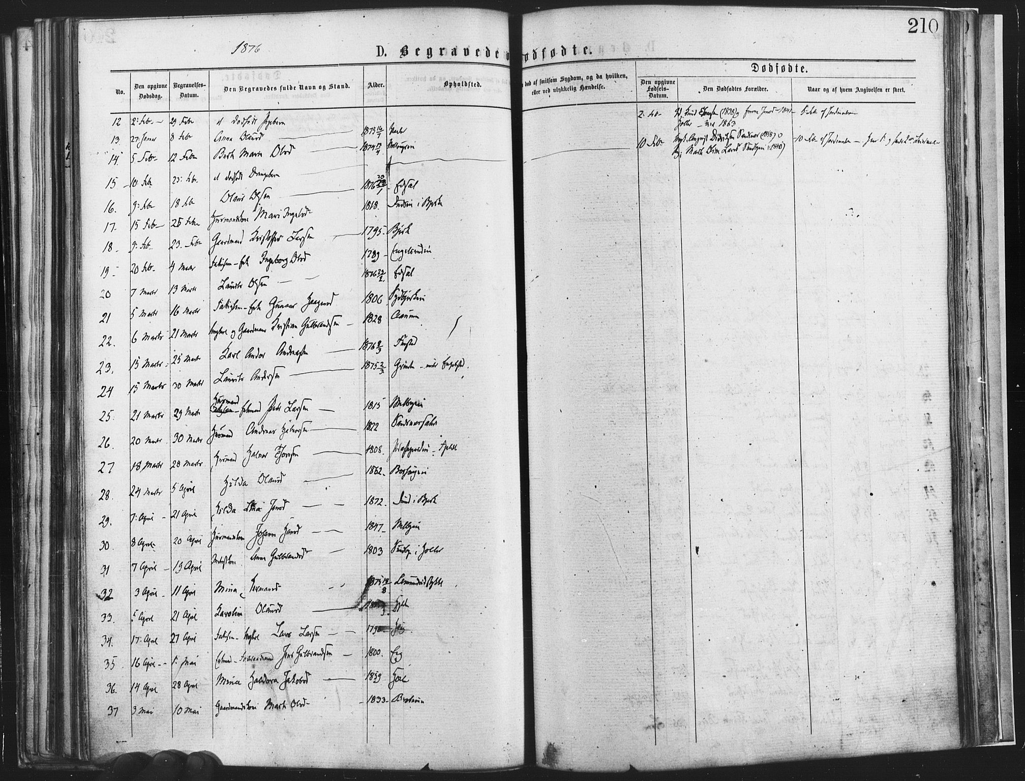 Nannestad prestekontor Kirkebøker, SAO/A-10414a/F/Fa/L0013: Parish register (official) no. I 13, 1873-1880, p. 210