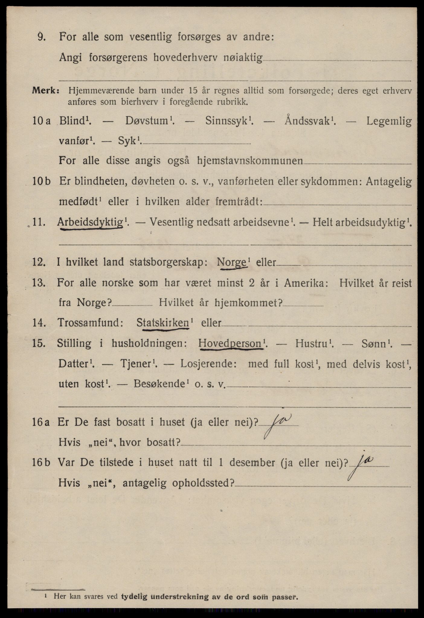 SAT, 1920 census for Kristiansund, 1920, p. 13998