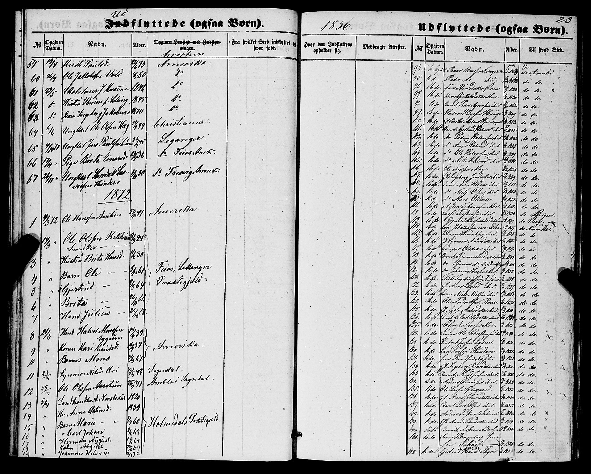 Lærdal sokneprestembete, SAB/A-81201: Parish register (official) no. A 17, 1851-1877, p. 23