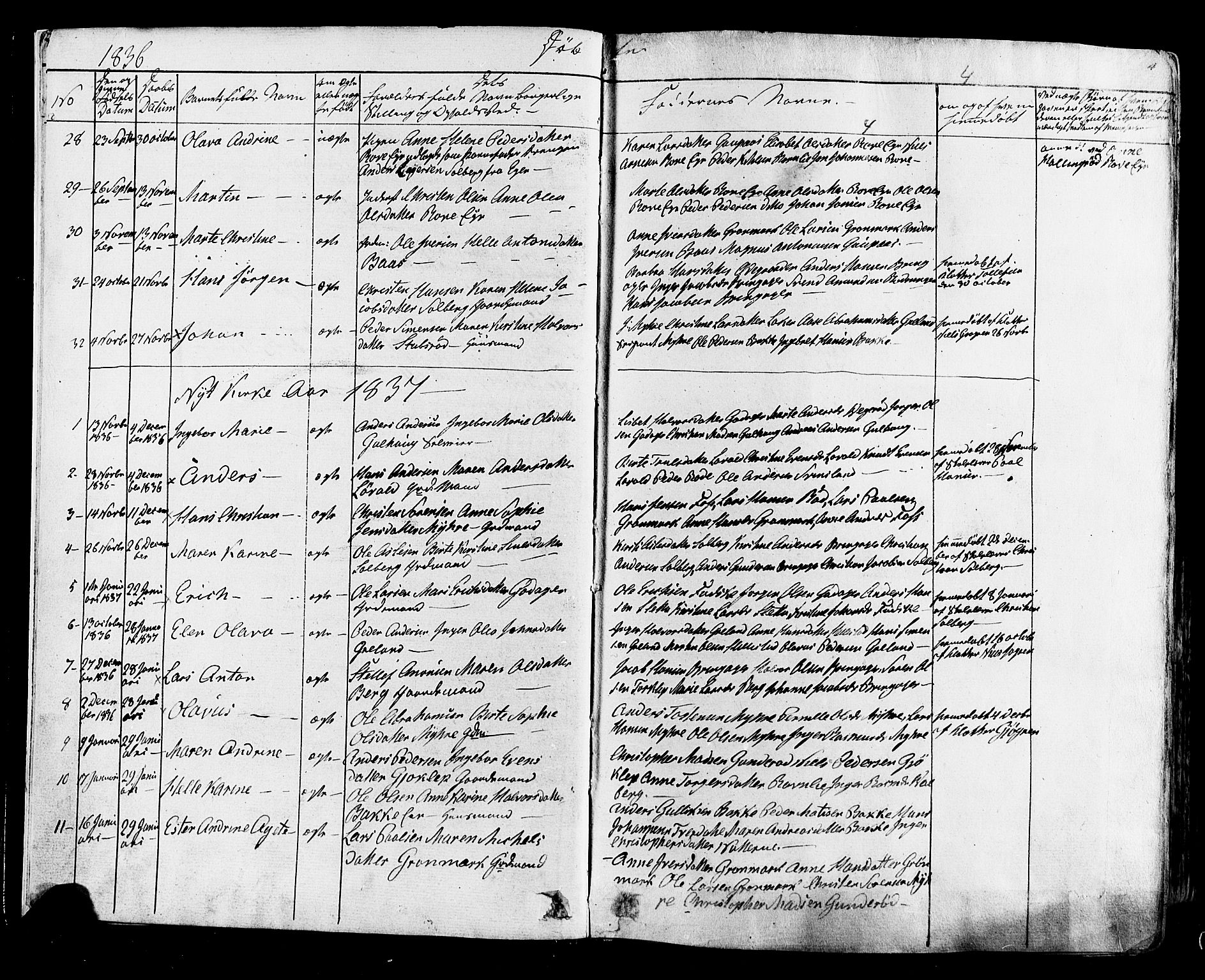 Botne kirkebøker, AV/SAKO-A-340/F/Fa/L0006: Parish register (official) no. I 6, 1836-1877, p. 4