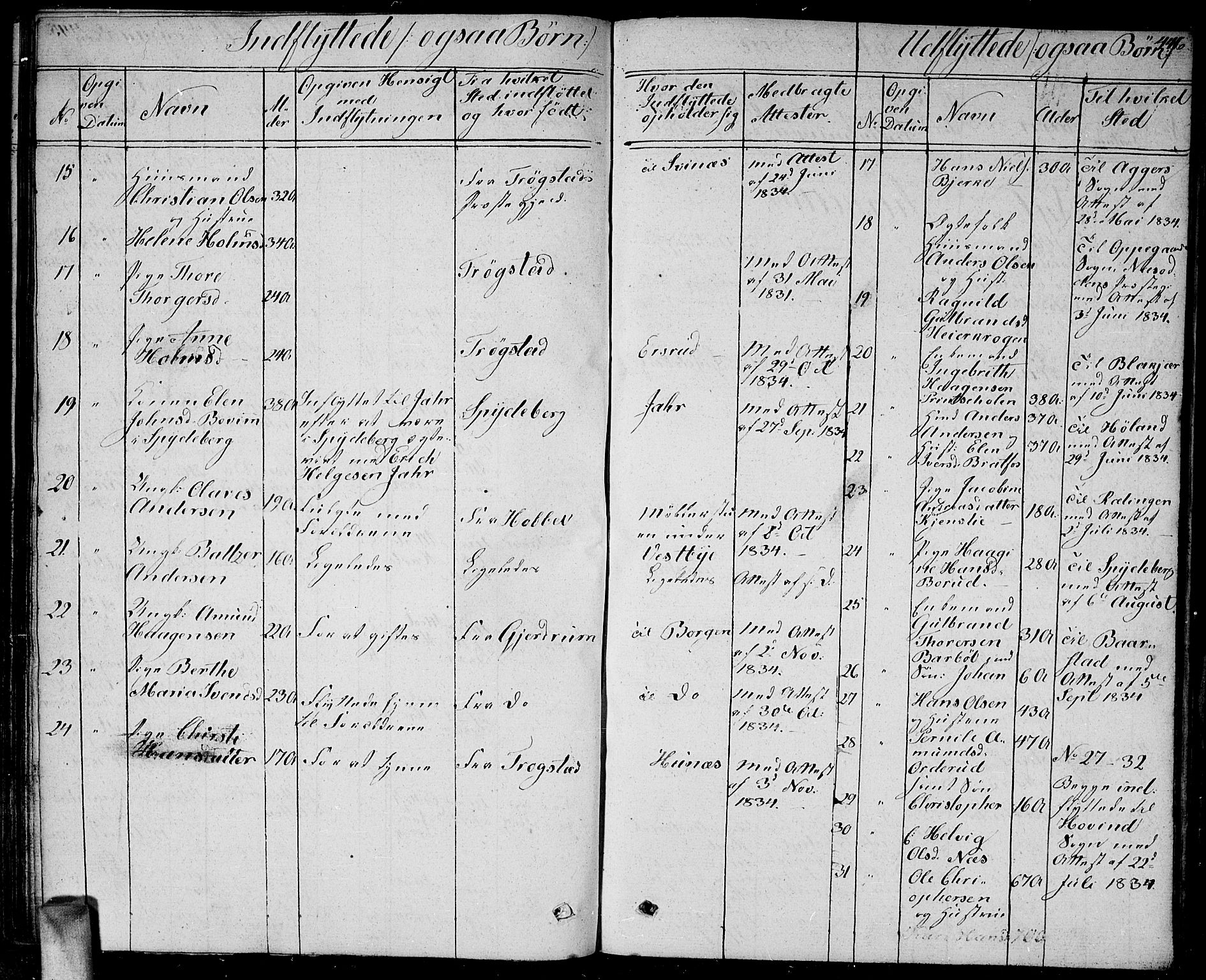 Enebakk prestekontor Kirkebøker, SAO/A-10171c/G/Ga/L0003: Parish register (copy) no. I 3, 1833-1849, p. 446