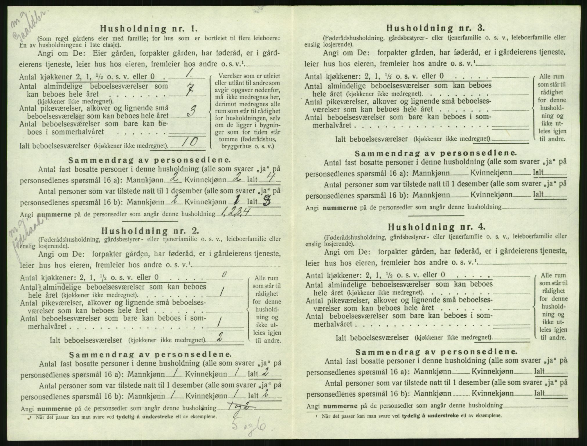 SAT, 1920 census for Øksendal, 1920, p. 170